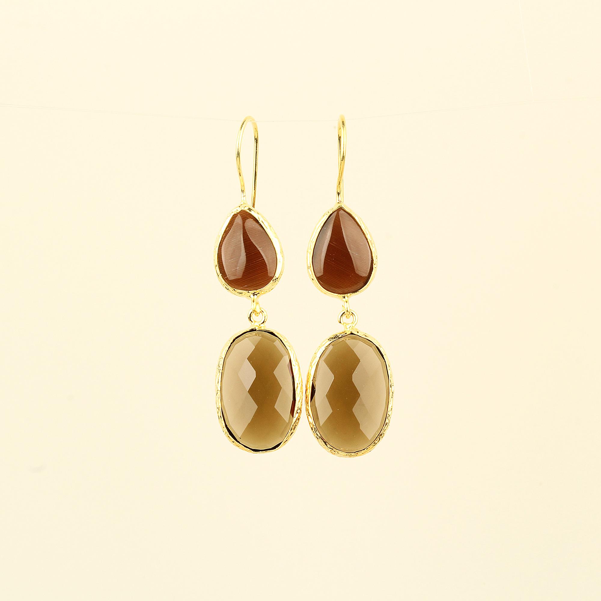 Duo Natural Stone Earrings