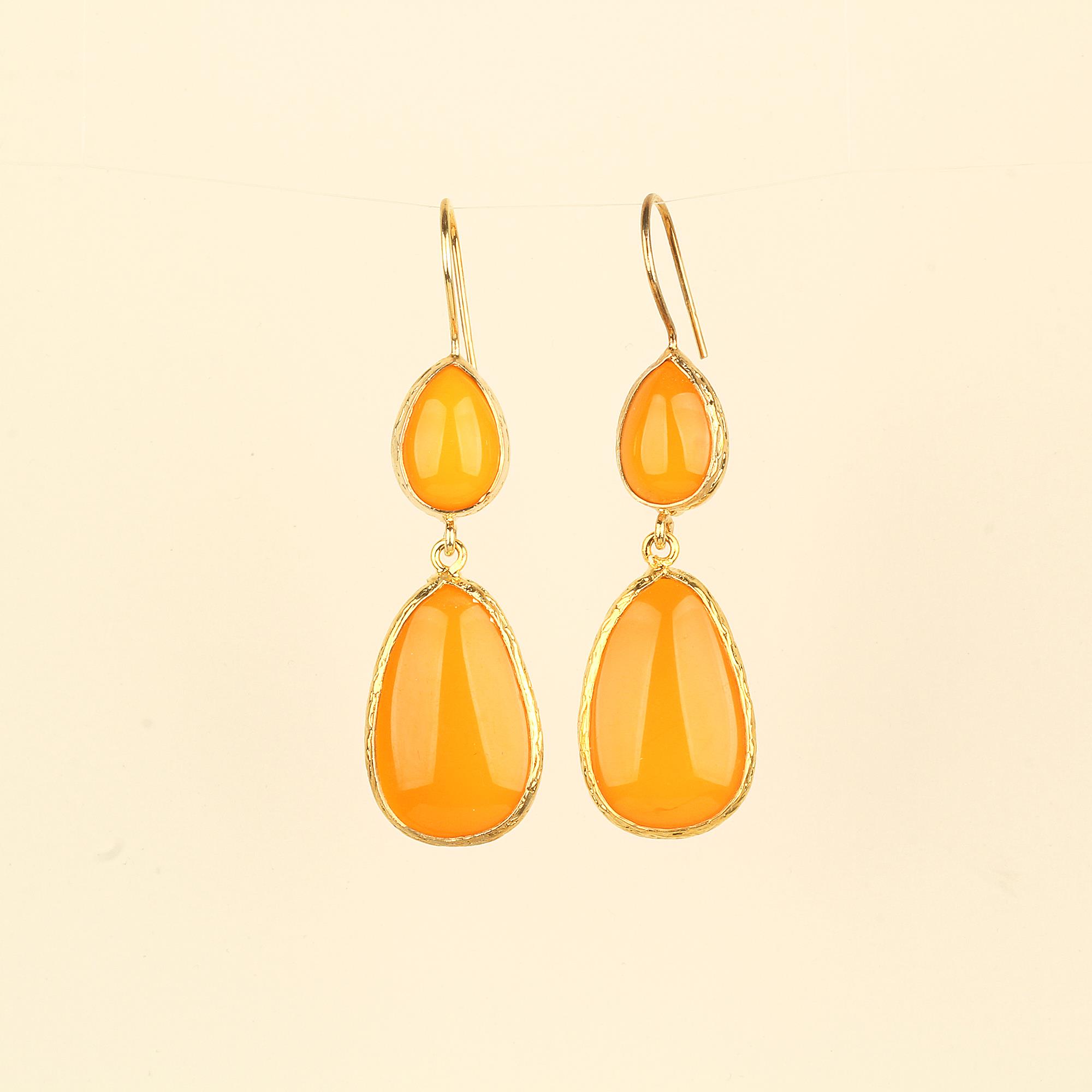 Duo Natural Stone Hook Earrings