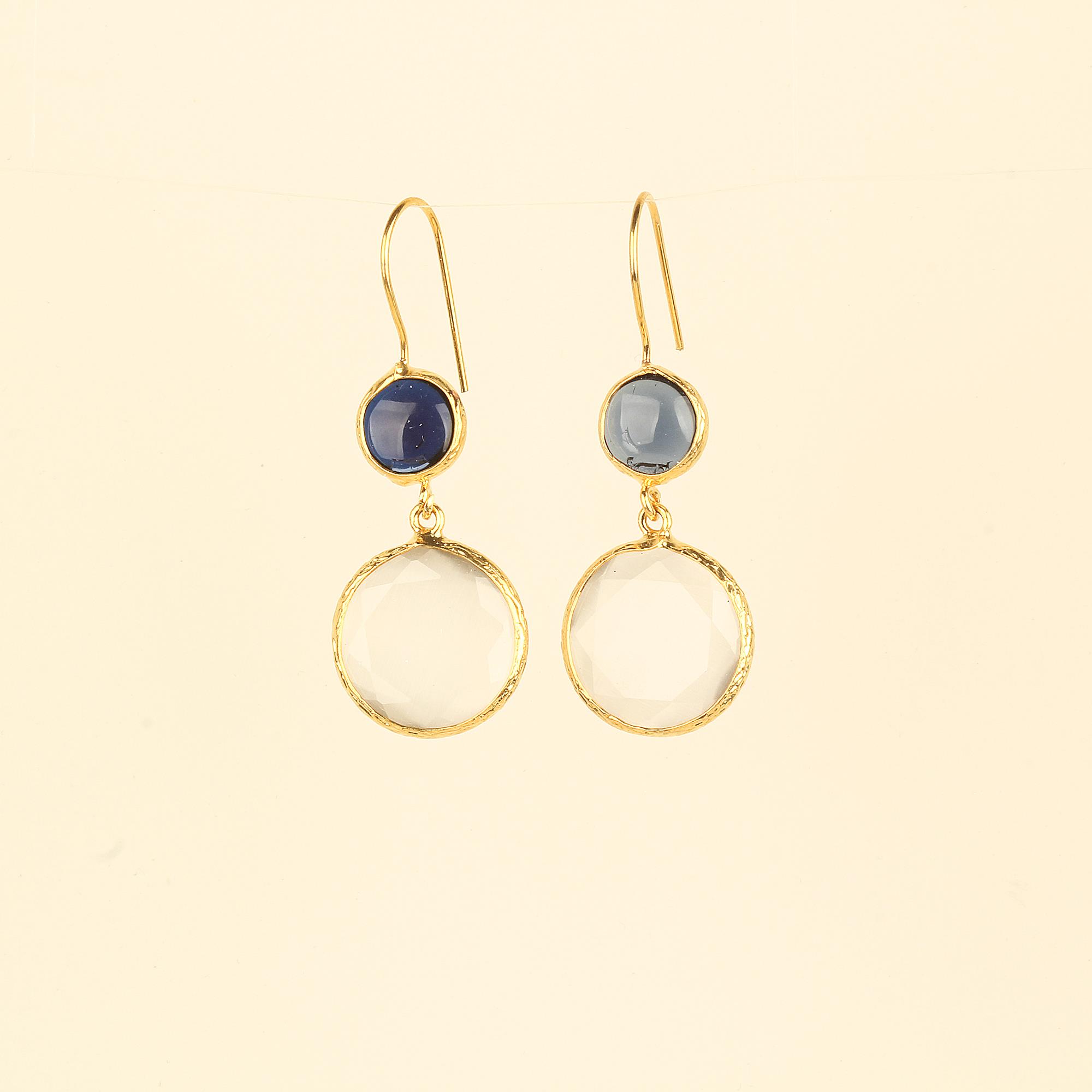 Duo Natural Stone Hook Earrings