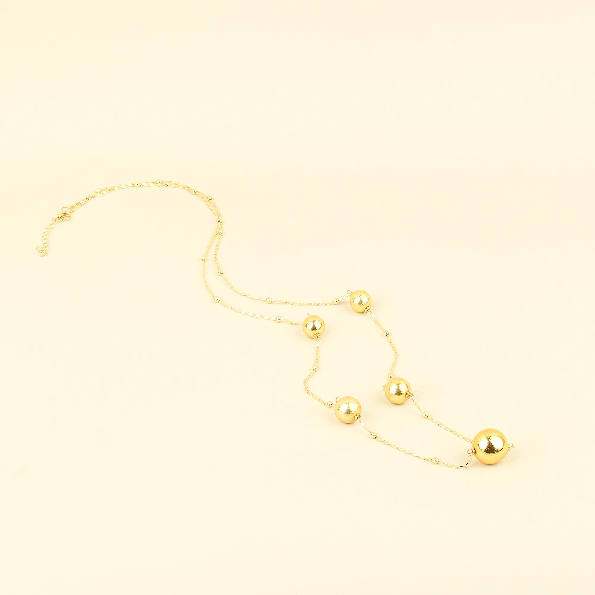 Gold Plated Chain Long Necklace