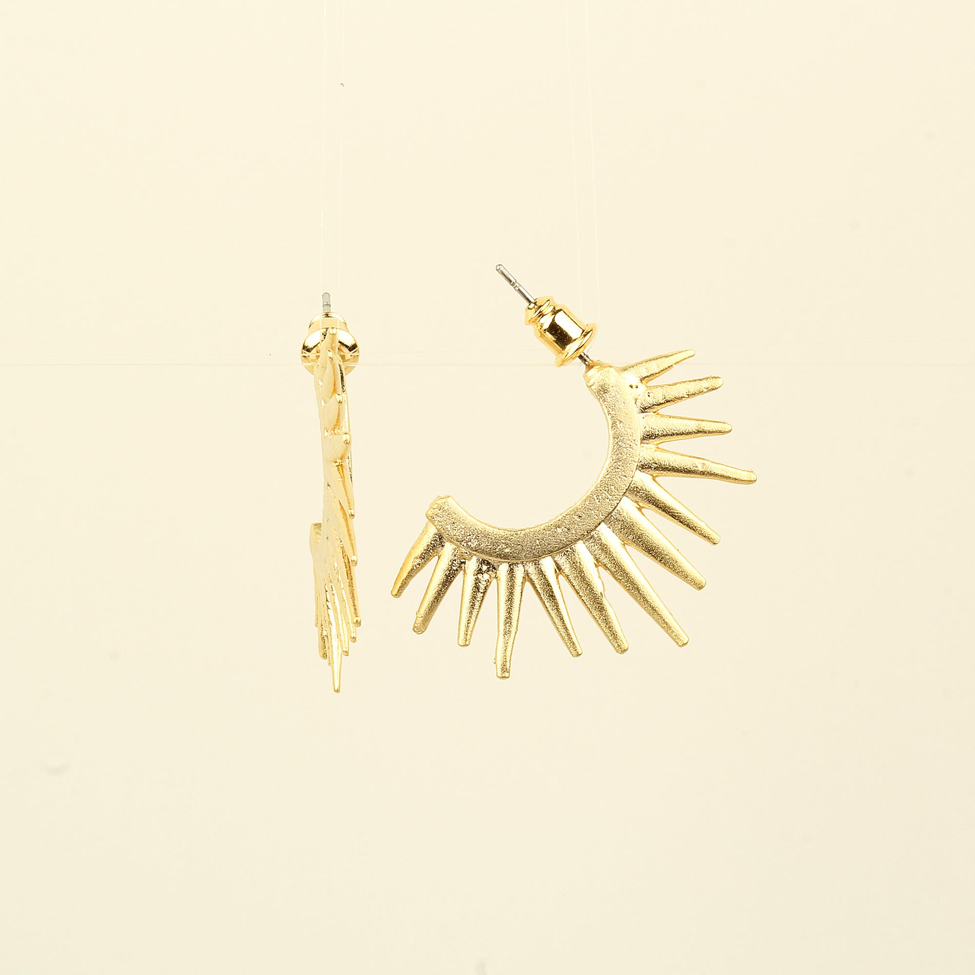 Half Sunray Metal Earrings