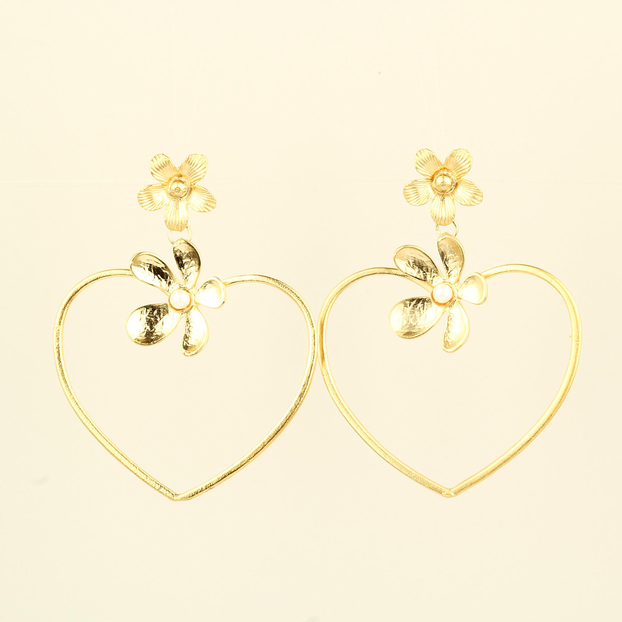 Heart Butterfly Dangled Metal Earrings