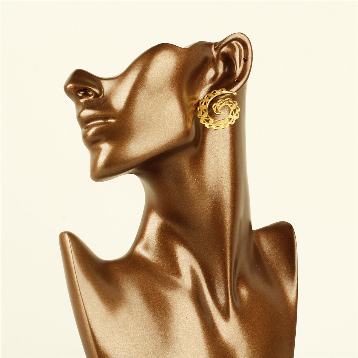 Hollow Ornament Spiral Earrings