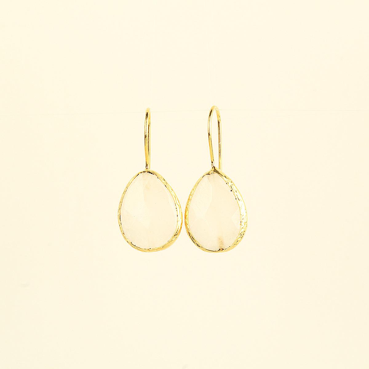 Ice Gray Natural Stone Drop Hook Earring