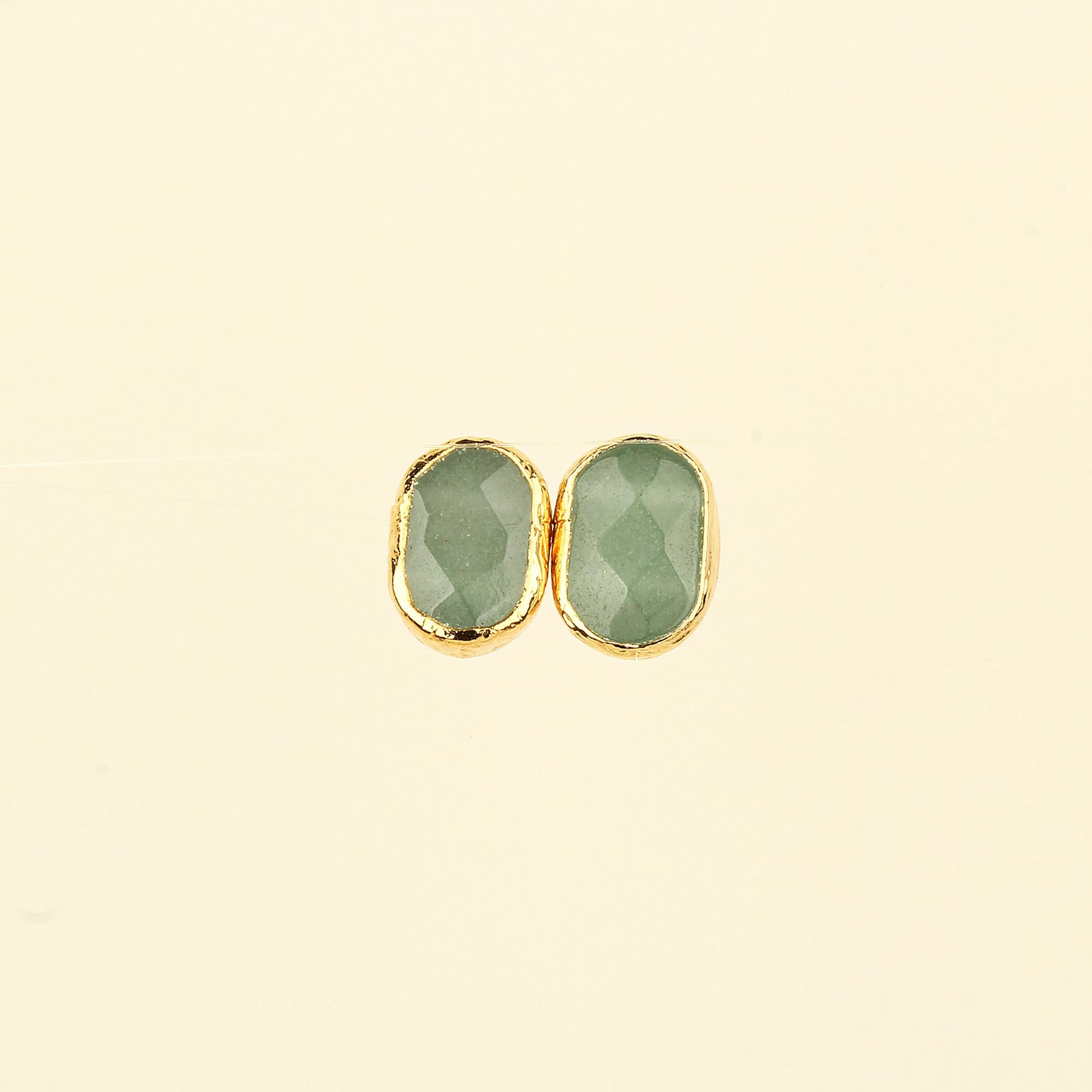 Jade Stone Oval Earrings