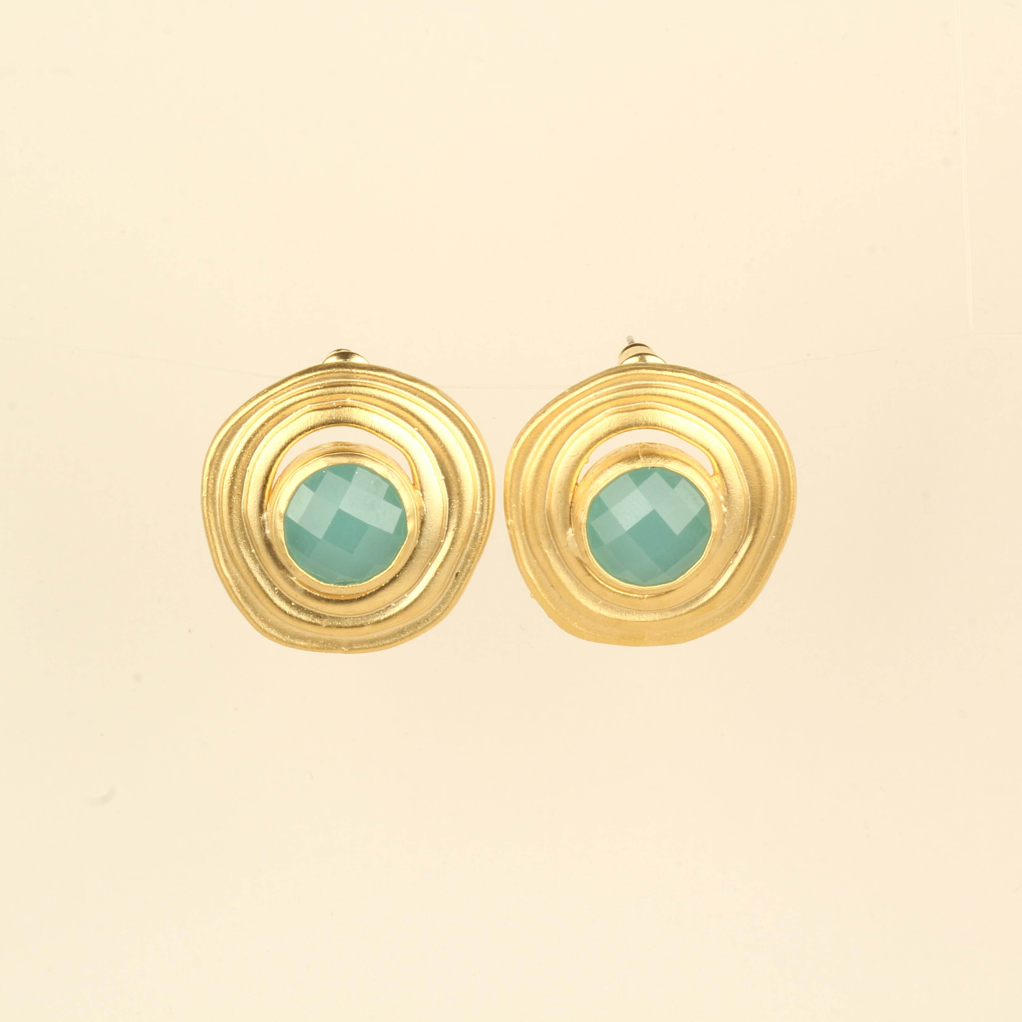Layered Turquoise Glass Earrings