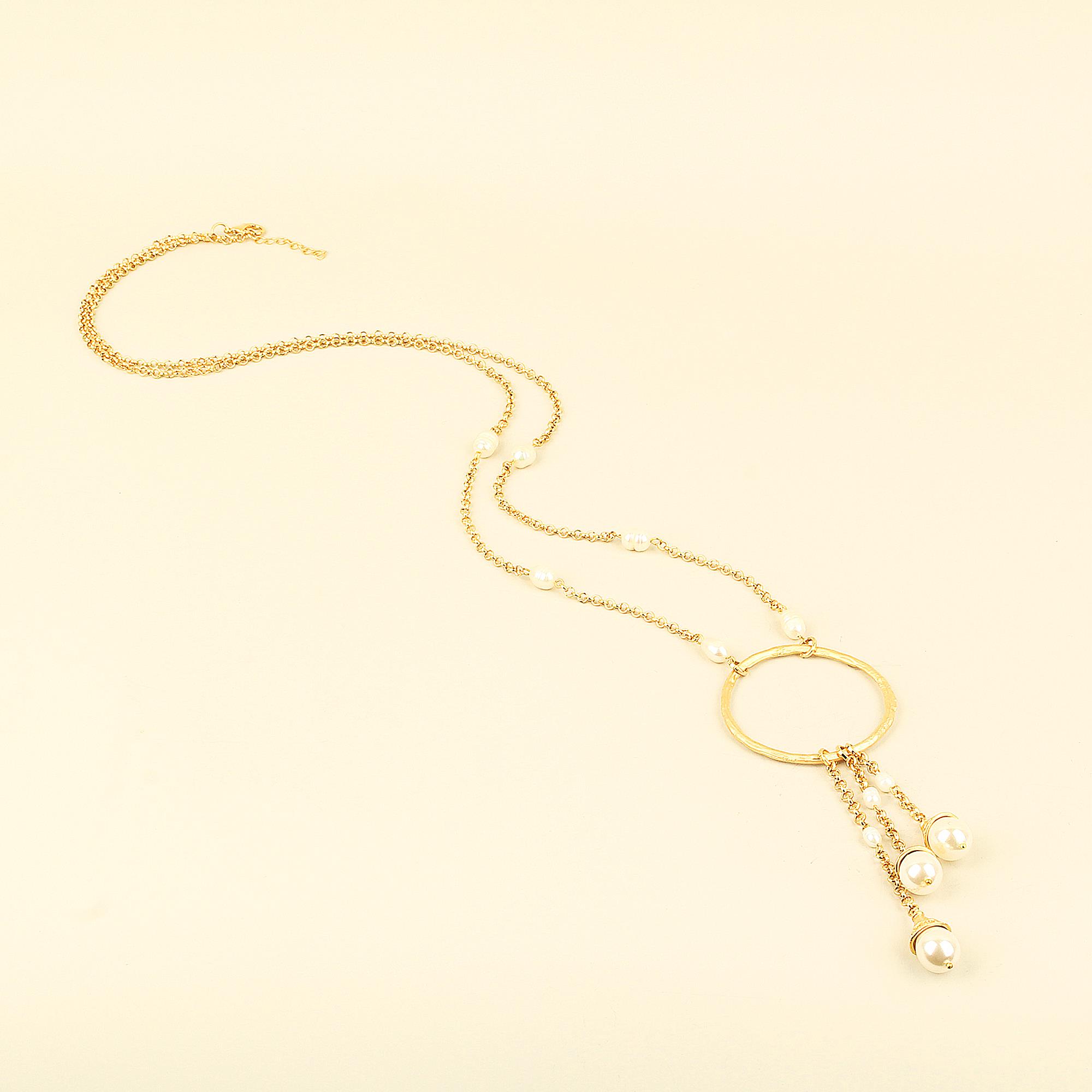 Mallorca End Pearl Detailed Chain Necklace