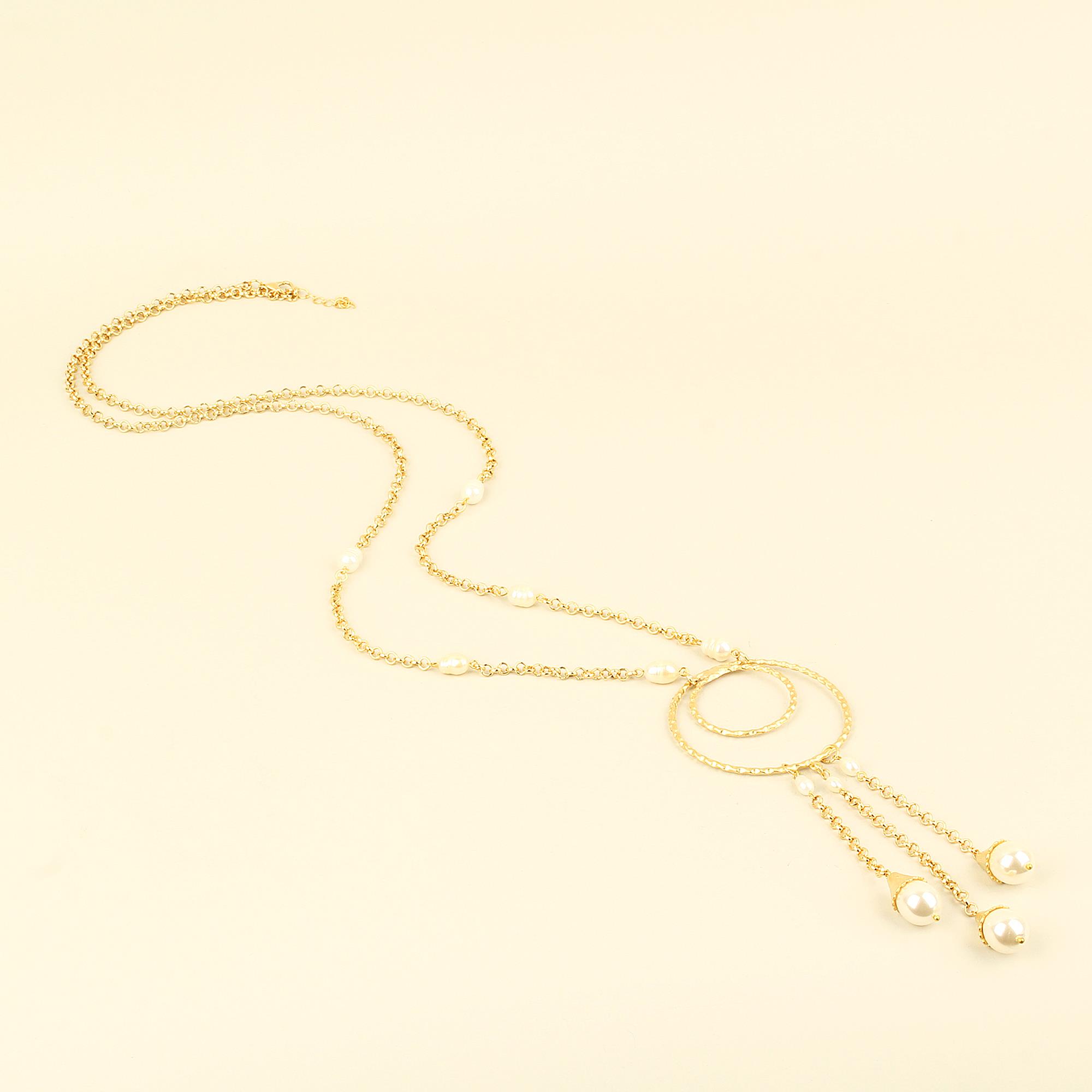 Mallorca End Pearl Detailed Chain Necklace