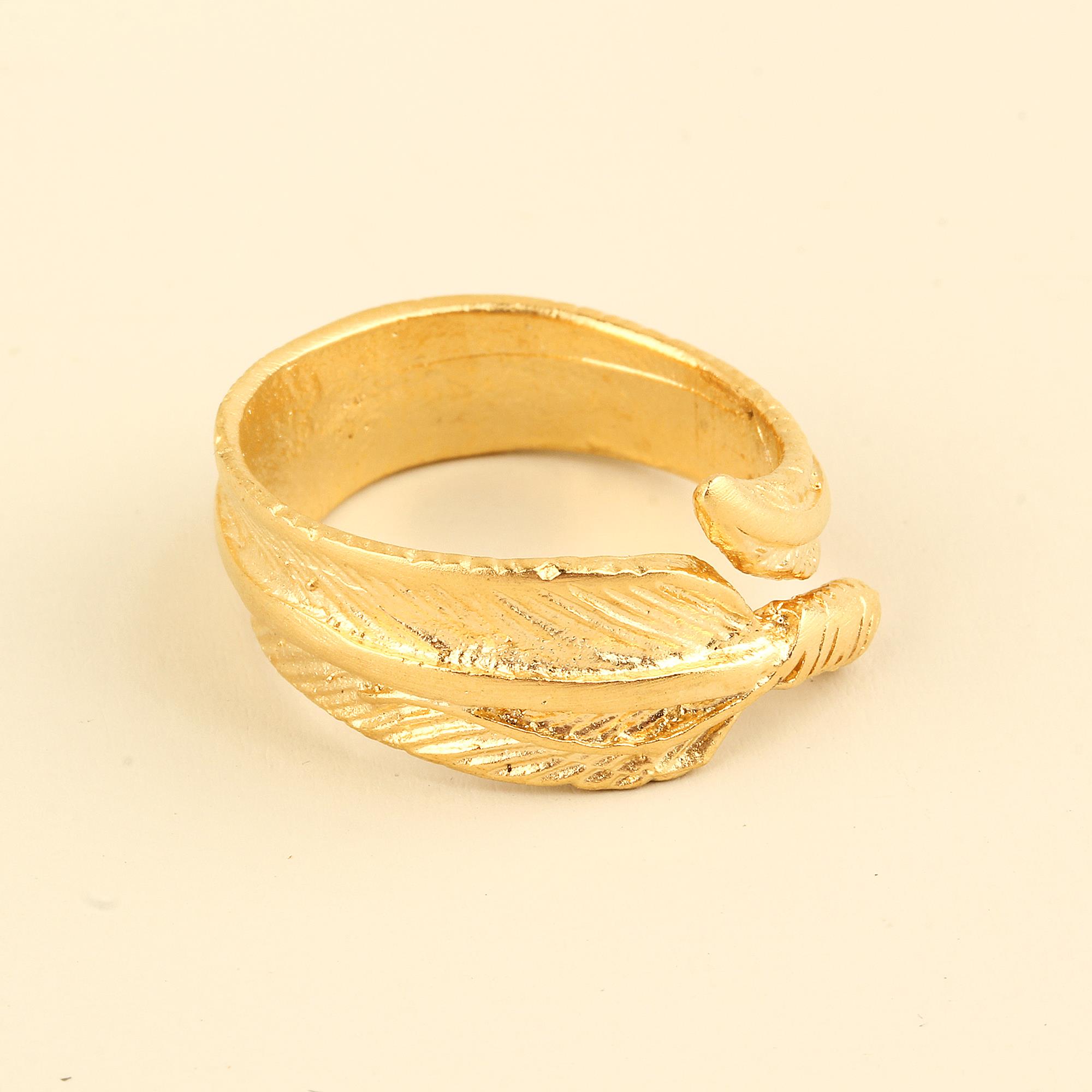 Metal Leaf Adjustable Ring