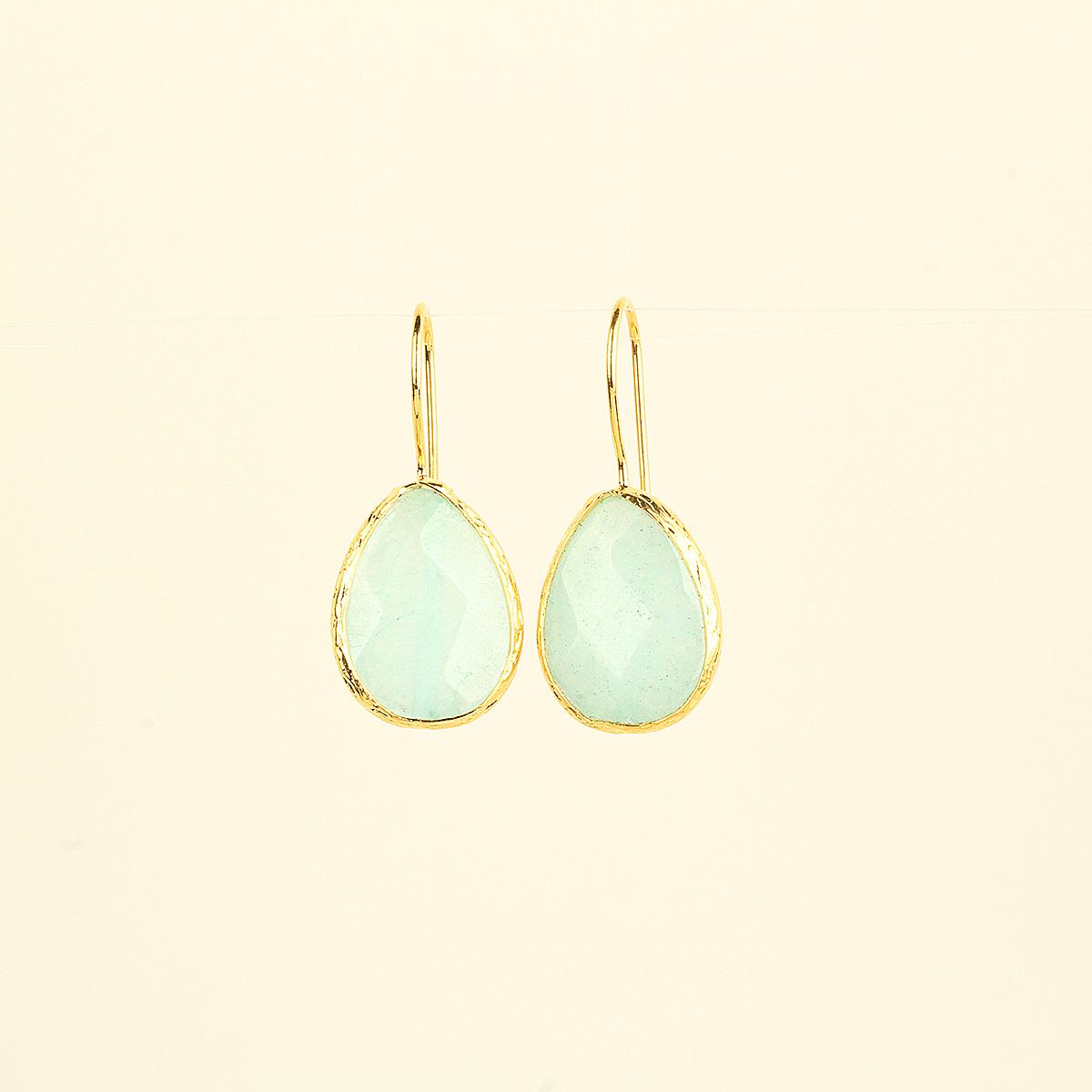 Mint Natural Stone Drop Hook Earring