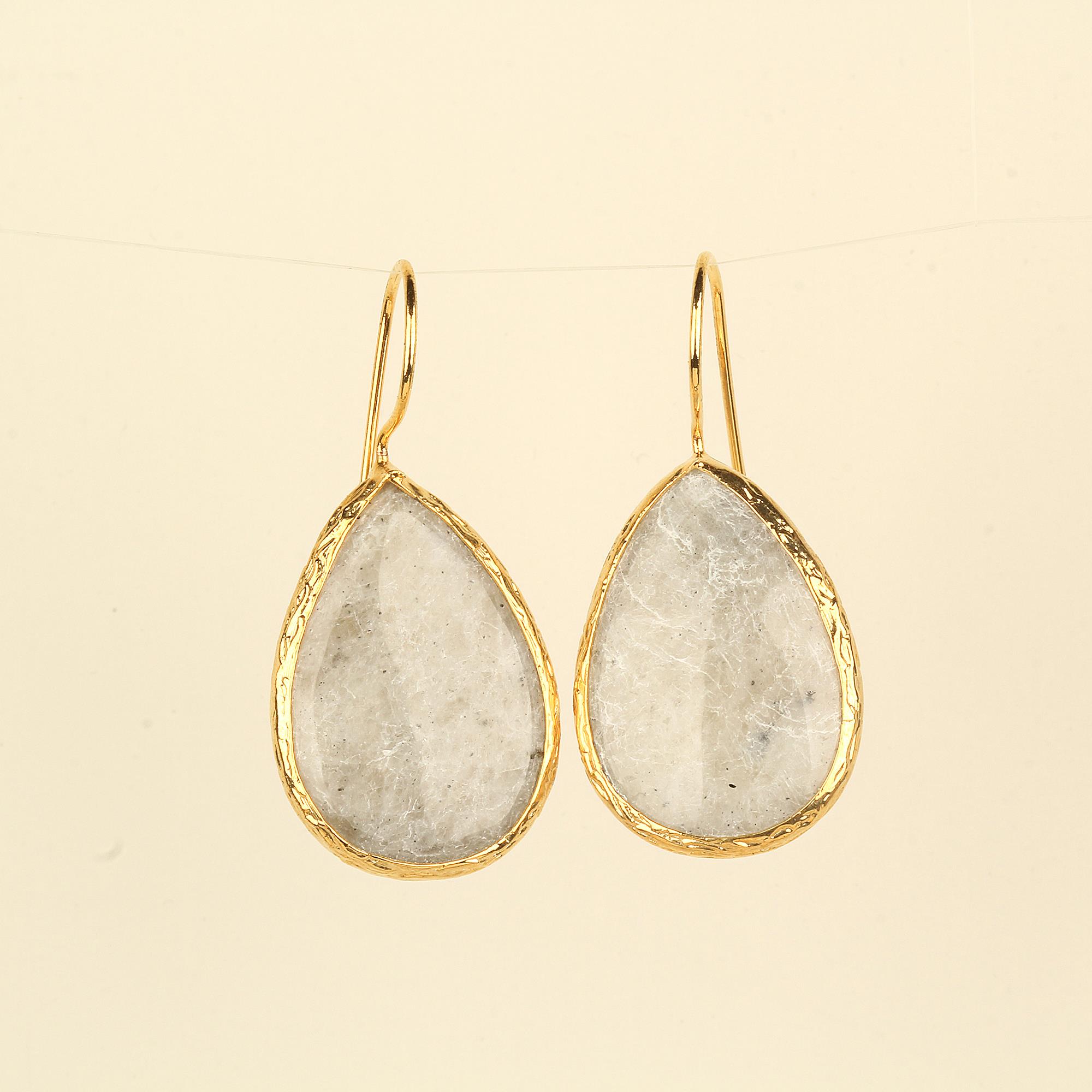 Mono Moonstone Drop Earrings