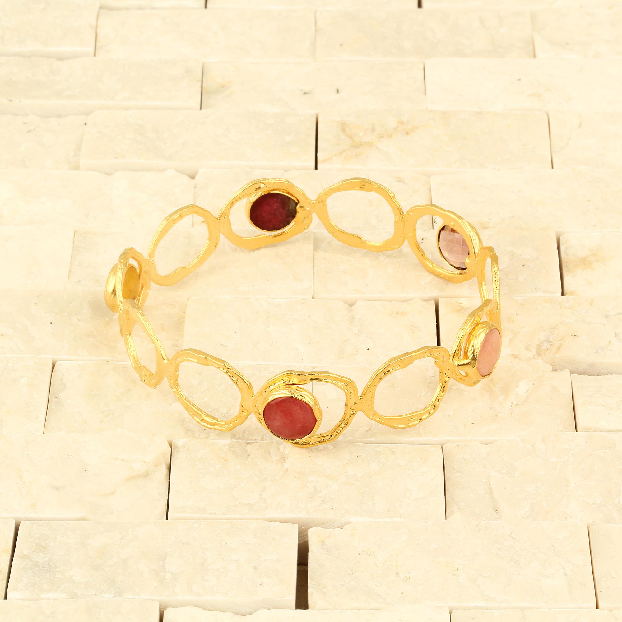 Natural Stone Hoop Bracelet