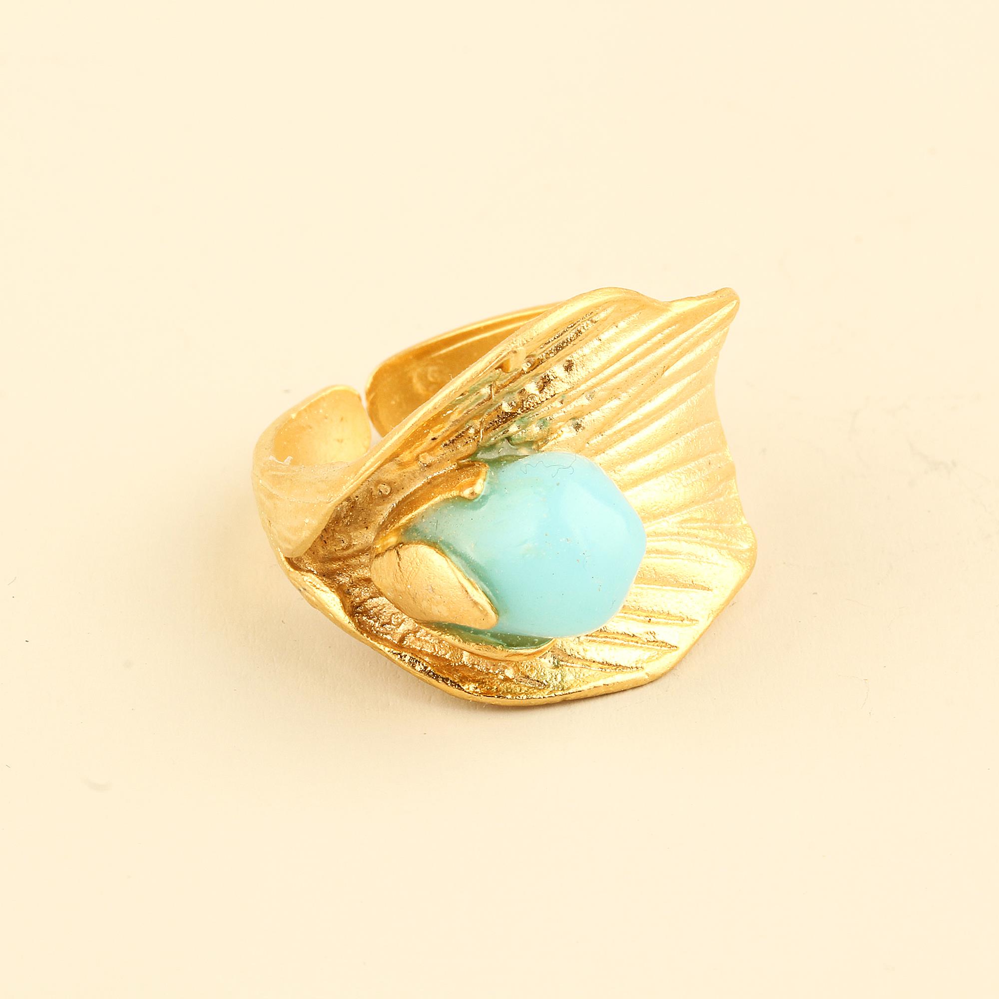 Natural Stone Metal Ring