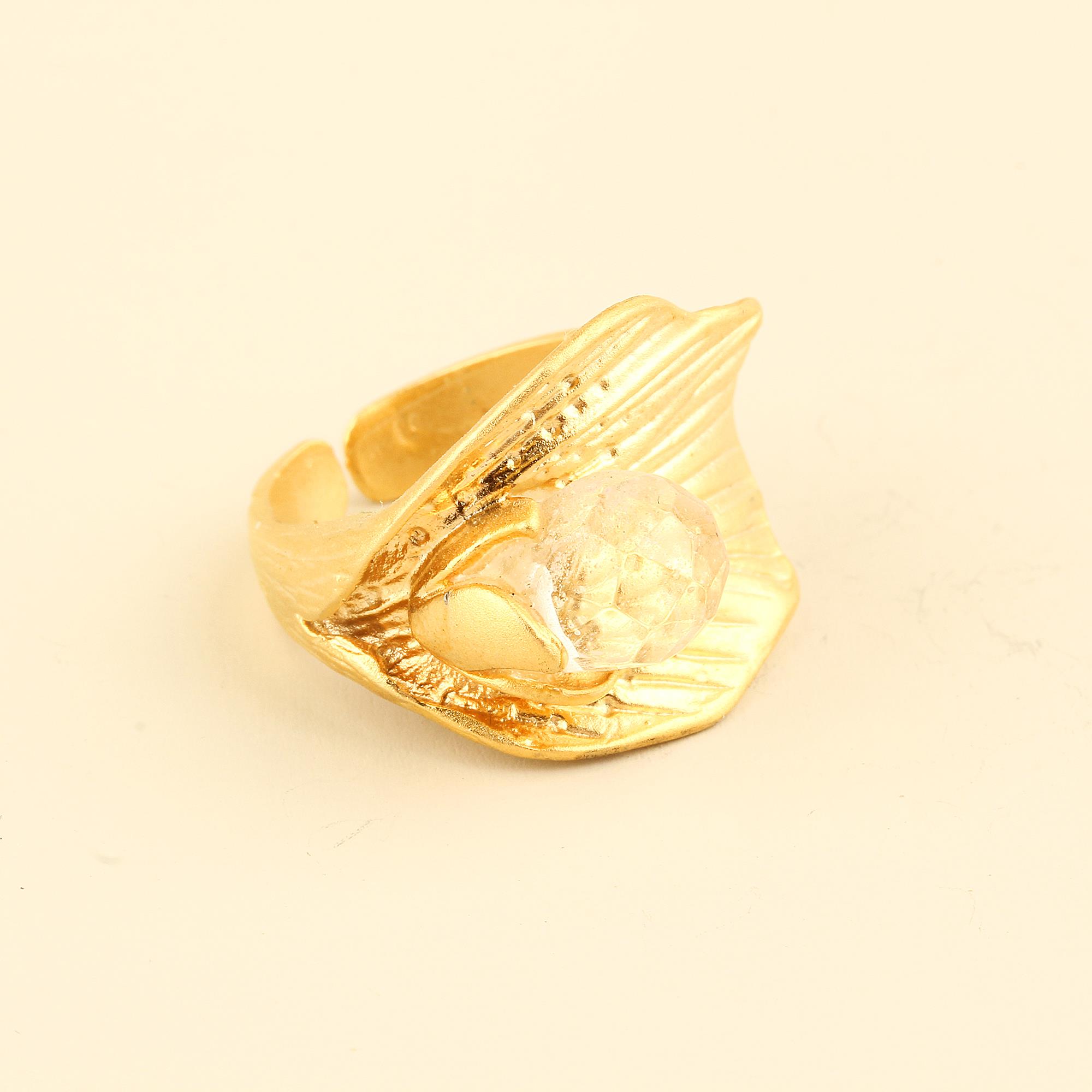 Natural Stone Metal Ring