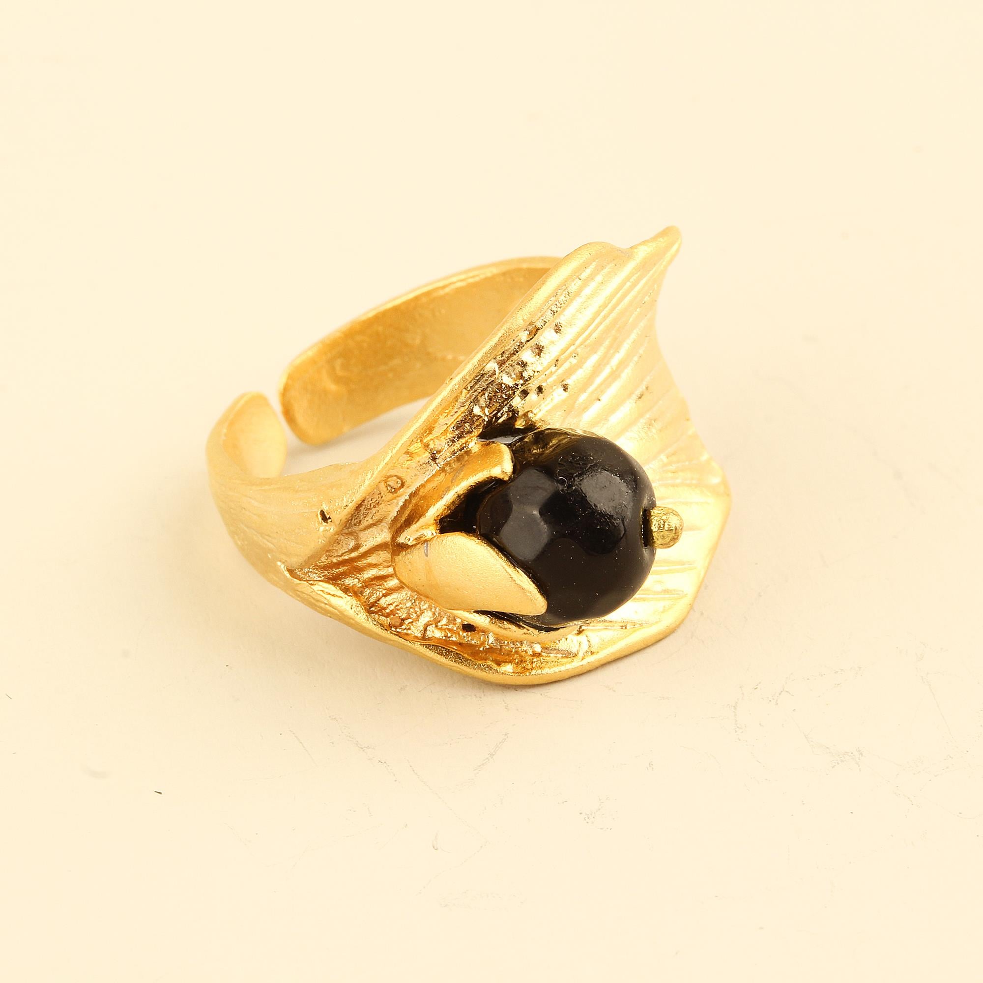 Natural Stone Metal Ring