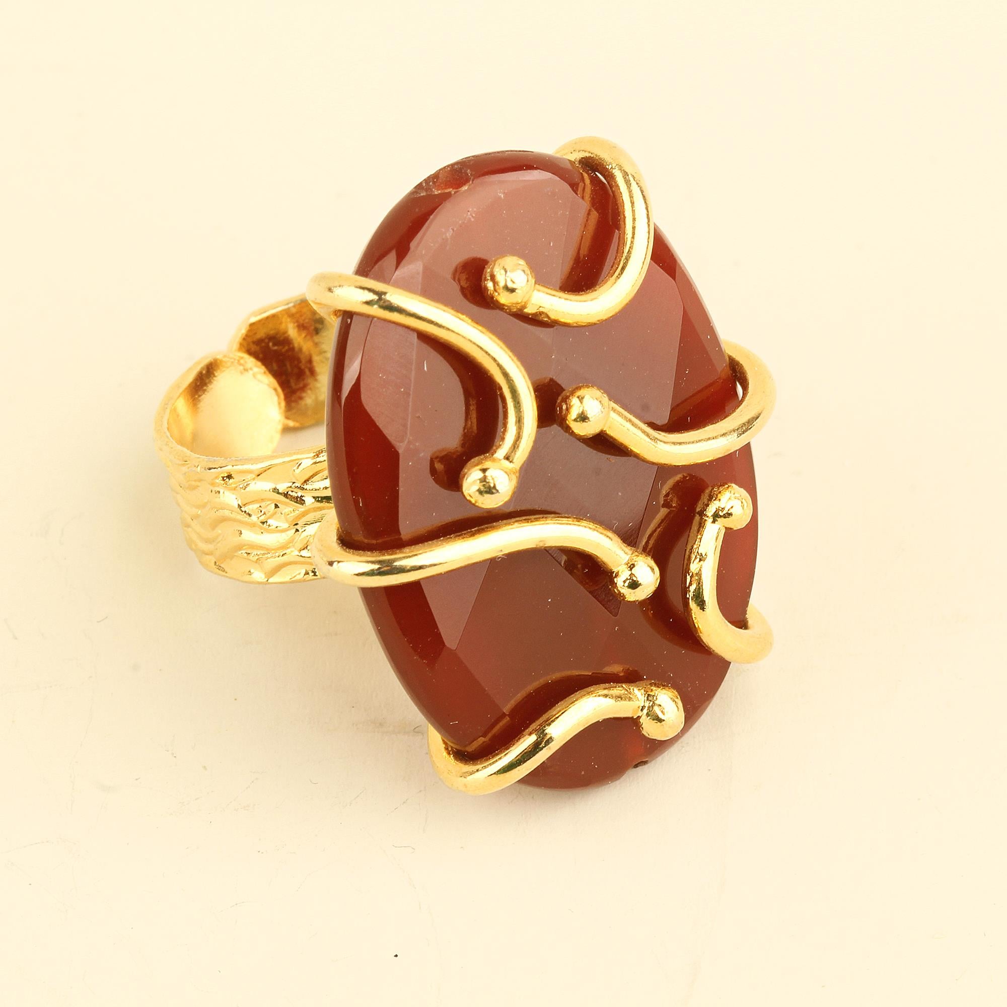 Natural Stone Octopus Ring