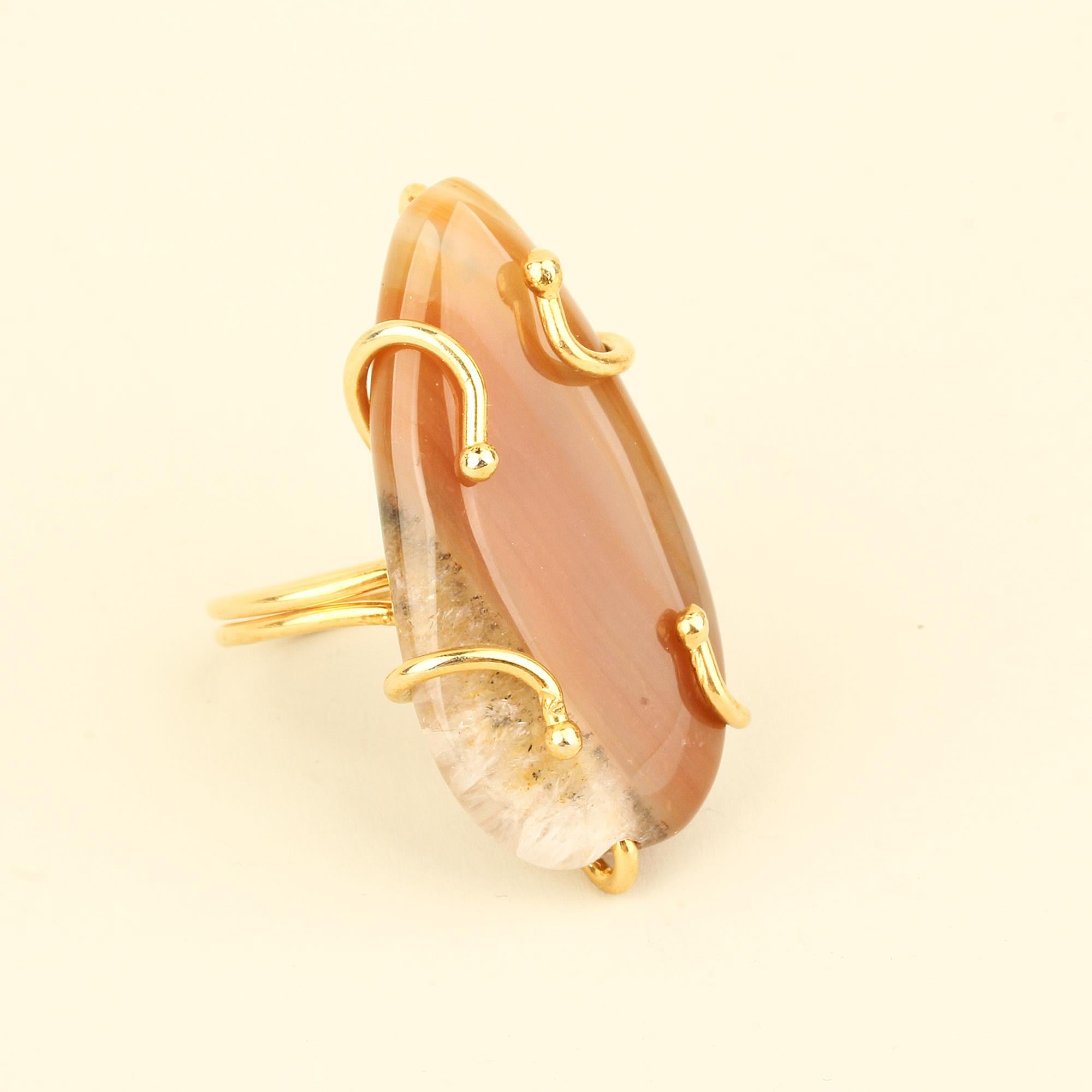 Natural Stone Octopus Ring