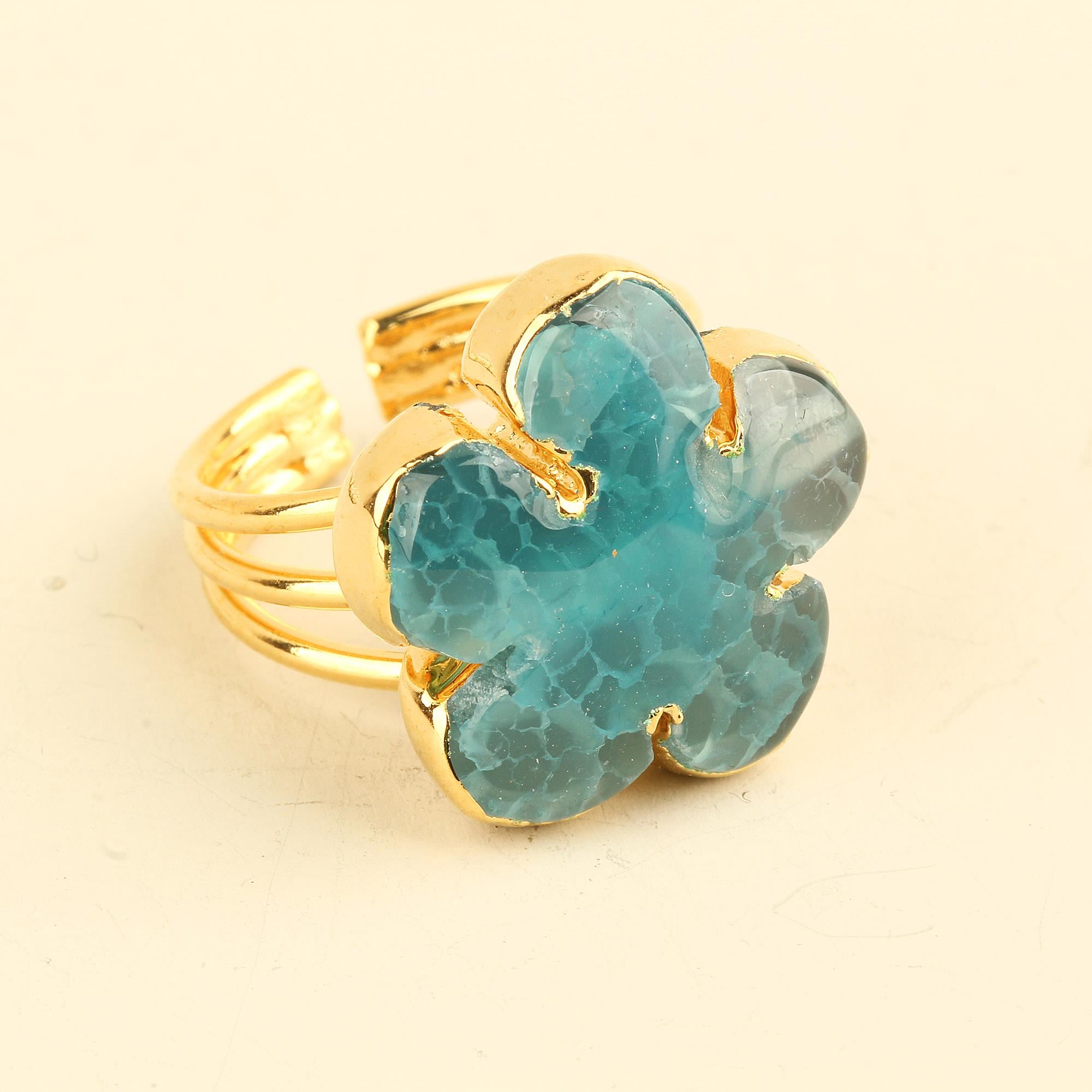 Natural Stone Starfish Mono Ring