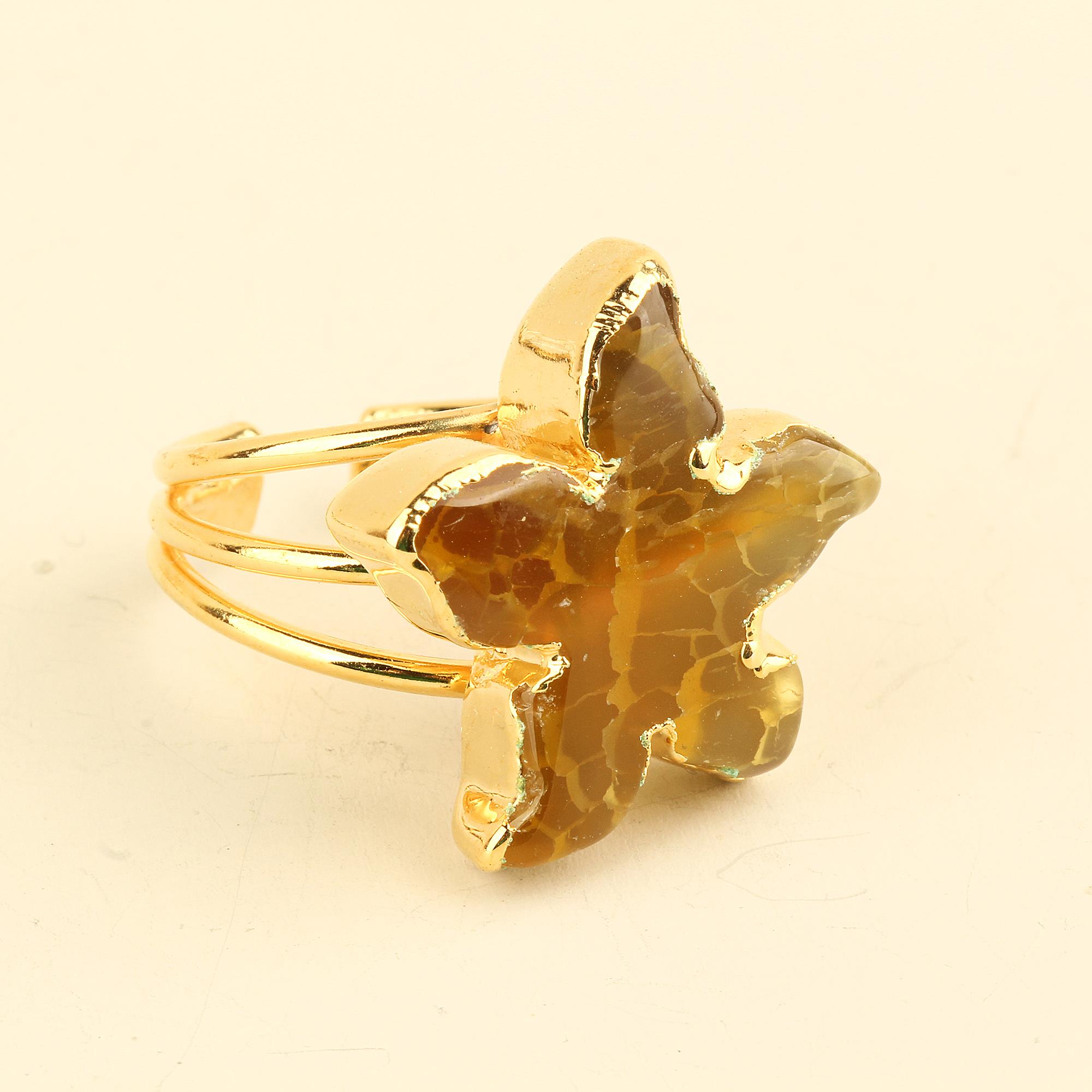 Natural Stone Starfish Mono Ring