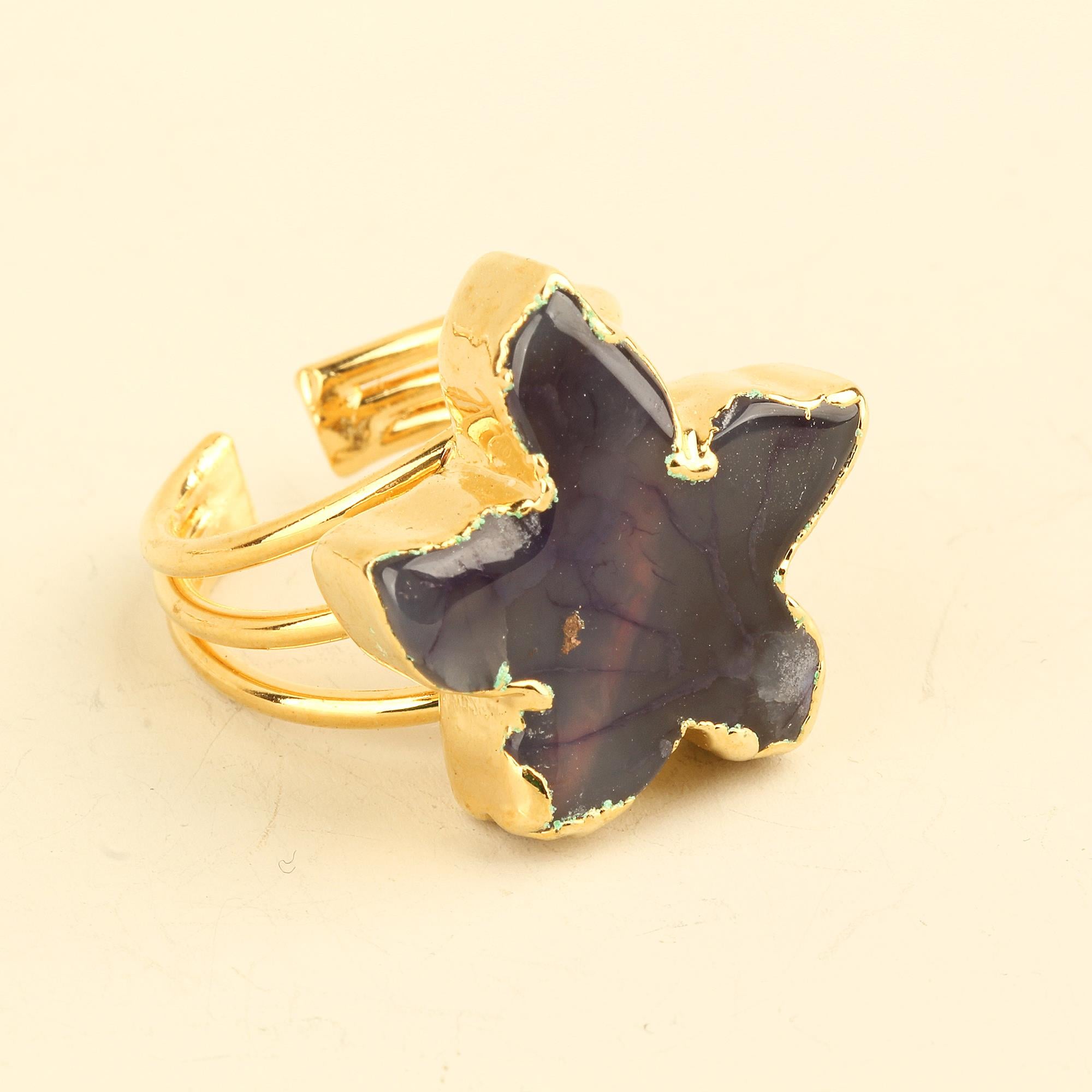 Natural Stone Starfish Mono Ring