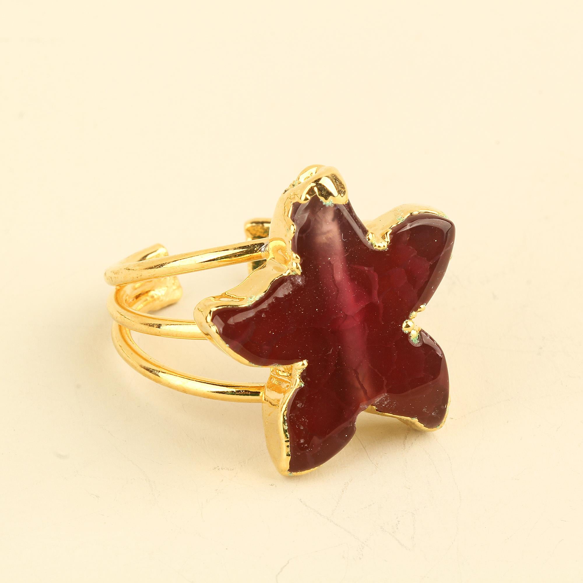Natural Stone Starfish Mono Ring