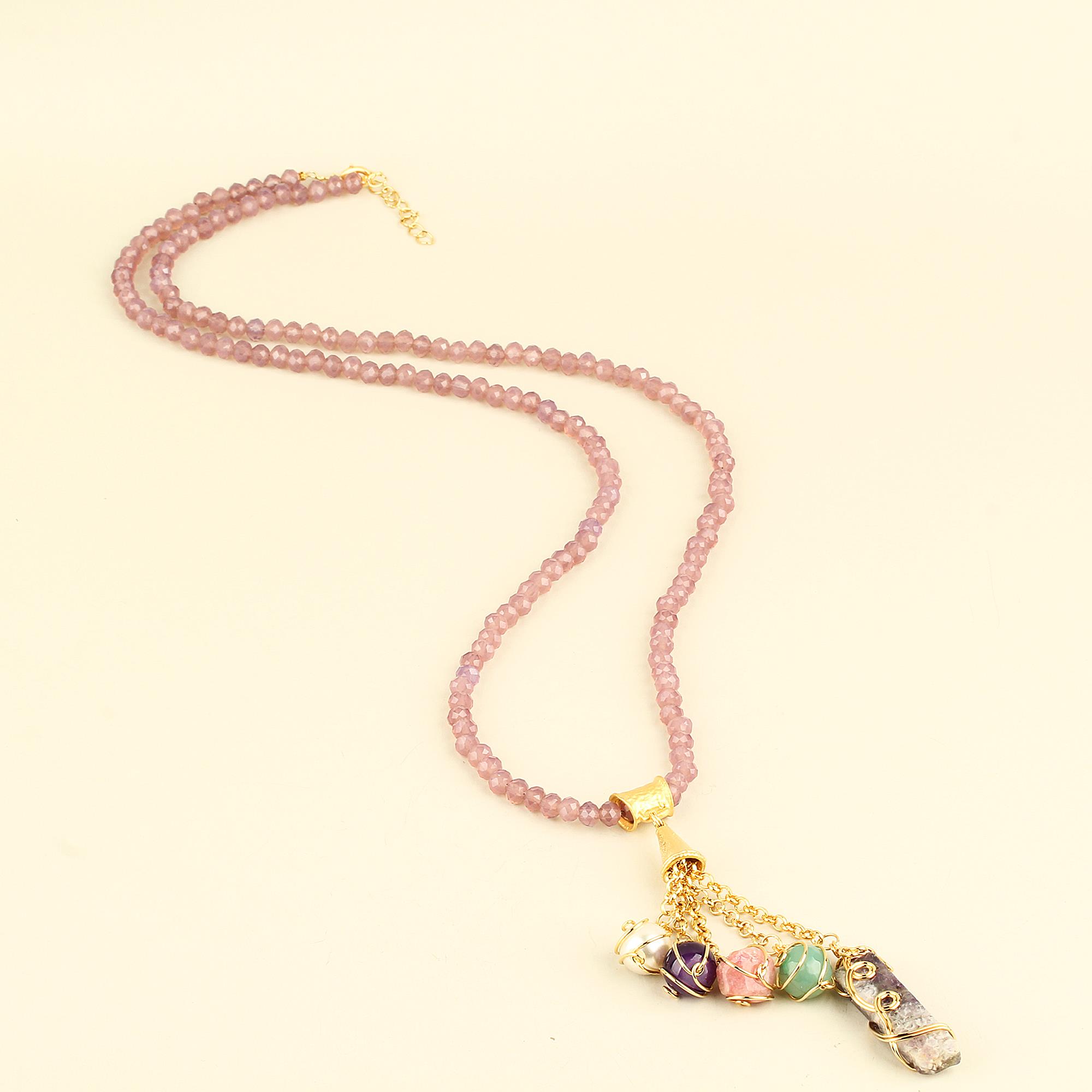 Natural Stone Tassel Necklace