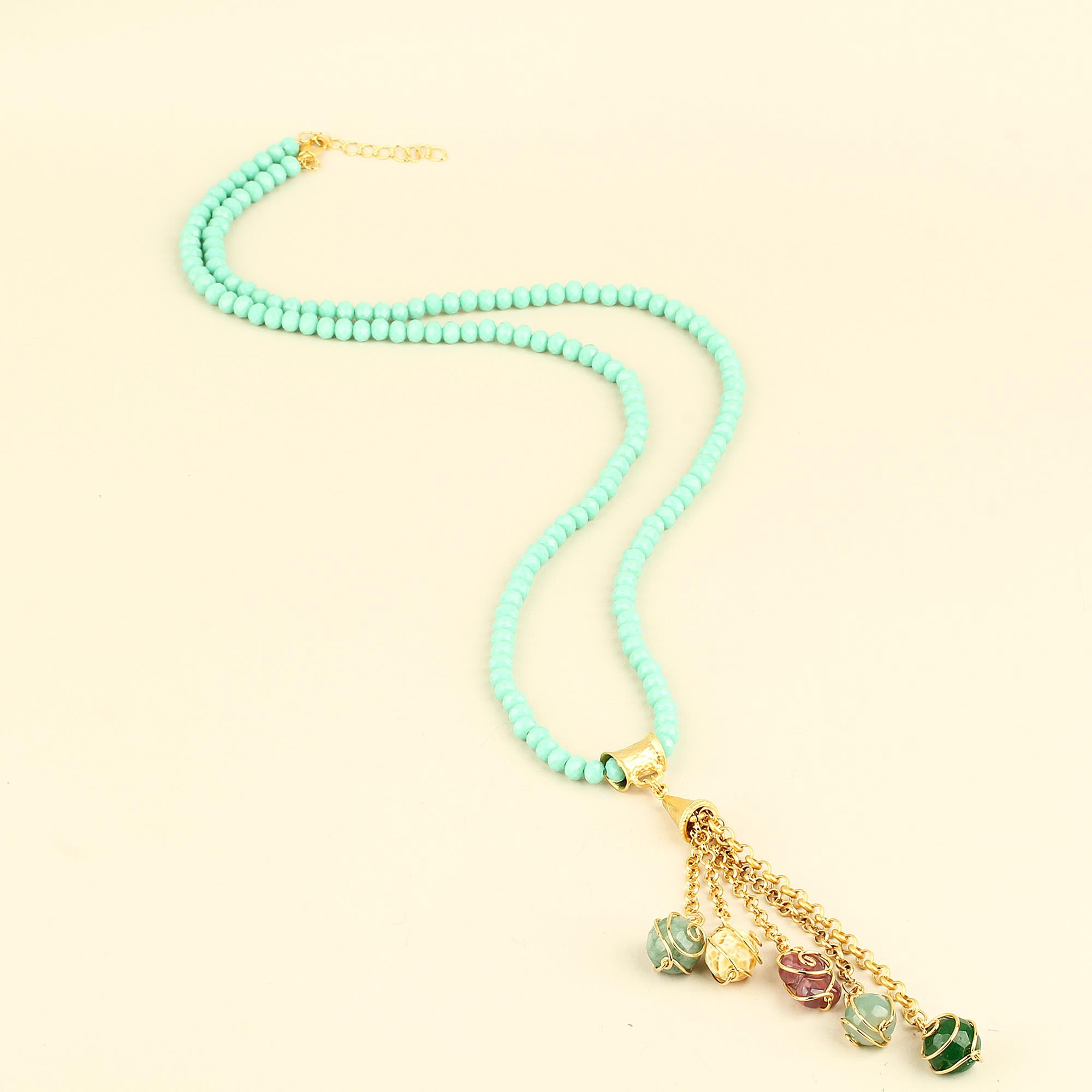 Natural Stone Tassel Necklace