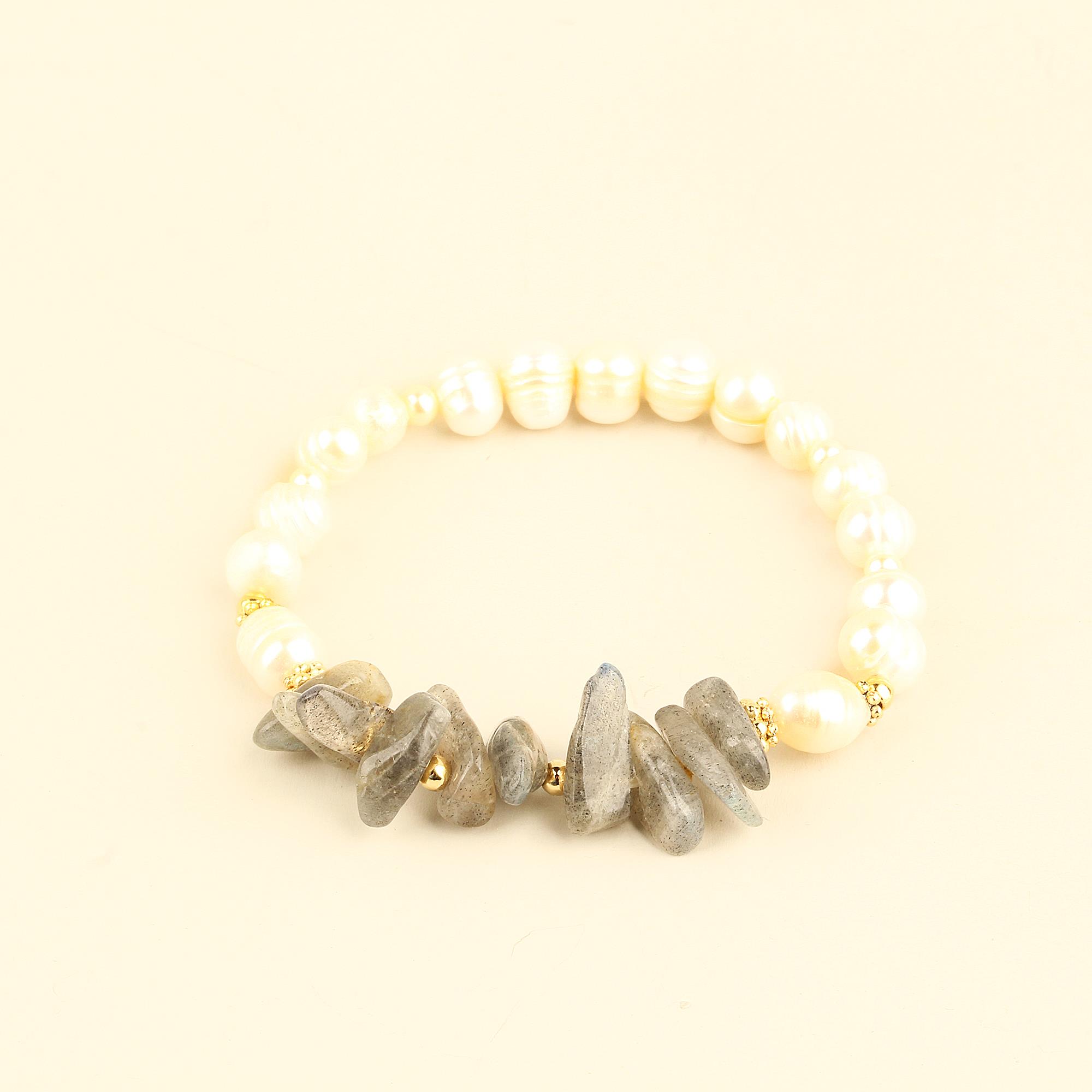 Natural Stones and Pearl Bracelet