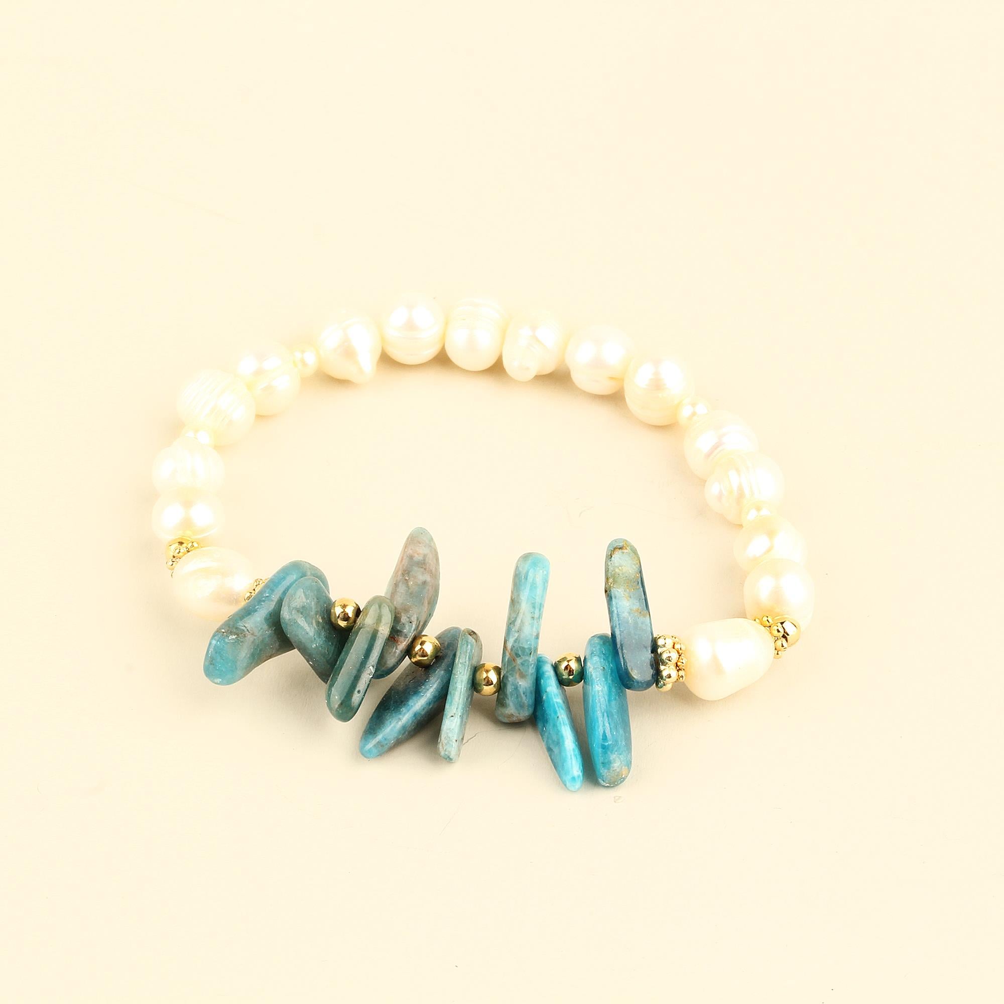 Natural Stones and Pearl Bracelet