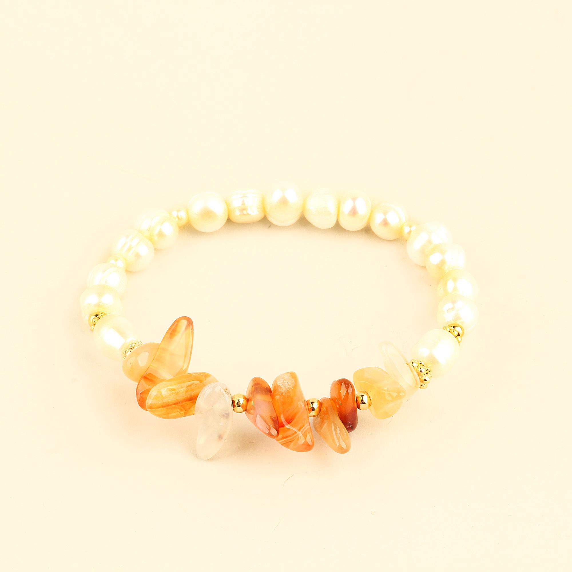 Natural Stones and Pearl Bracelet