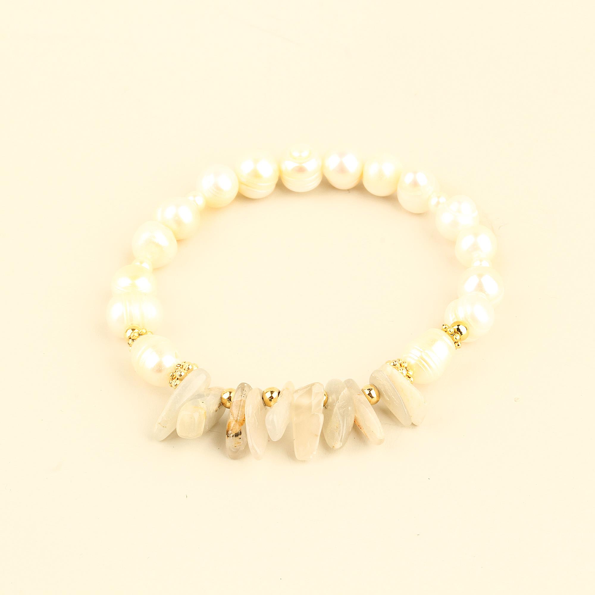 Natural Stones and Pearl Bracelet