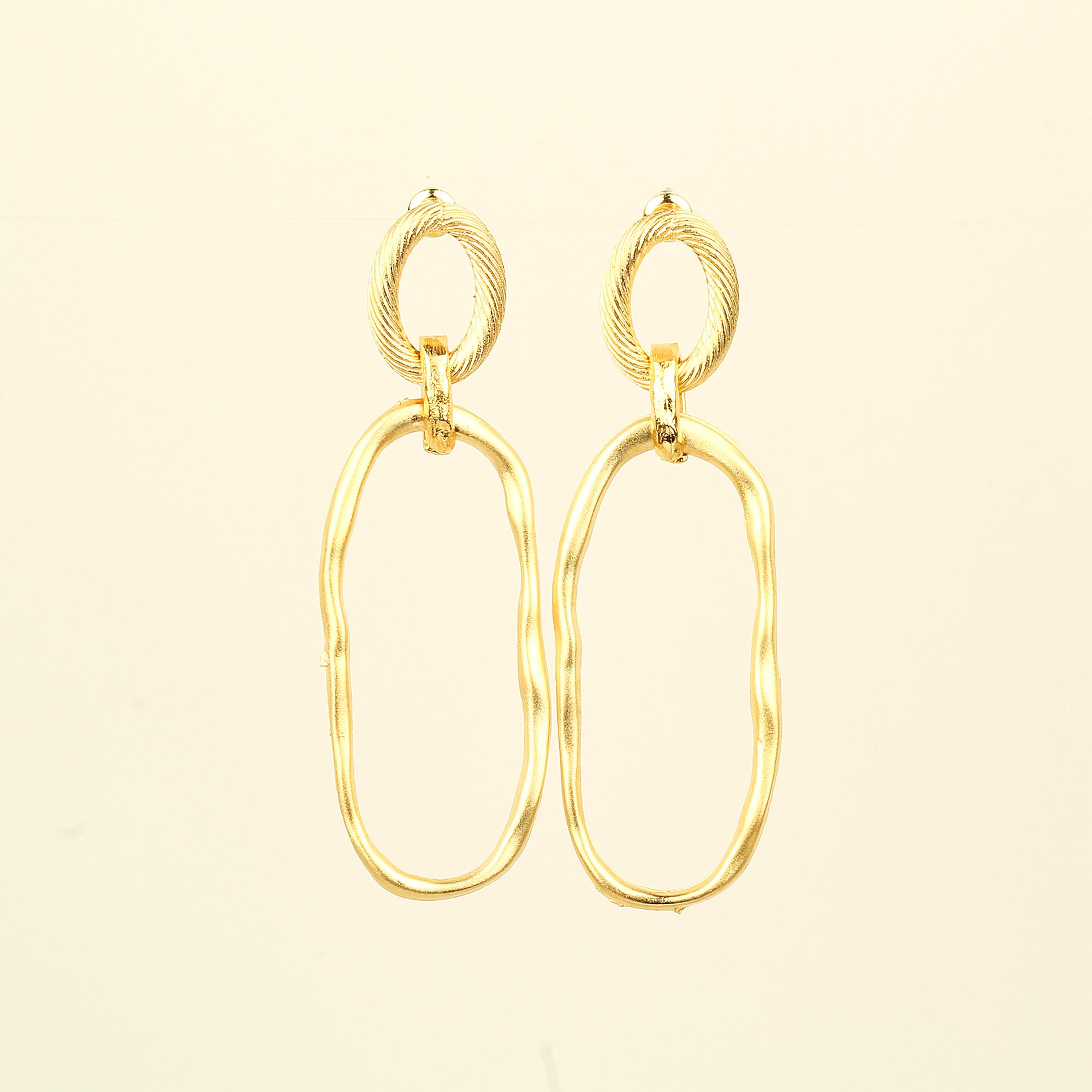 Oval Dangle Rope Earrings
