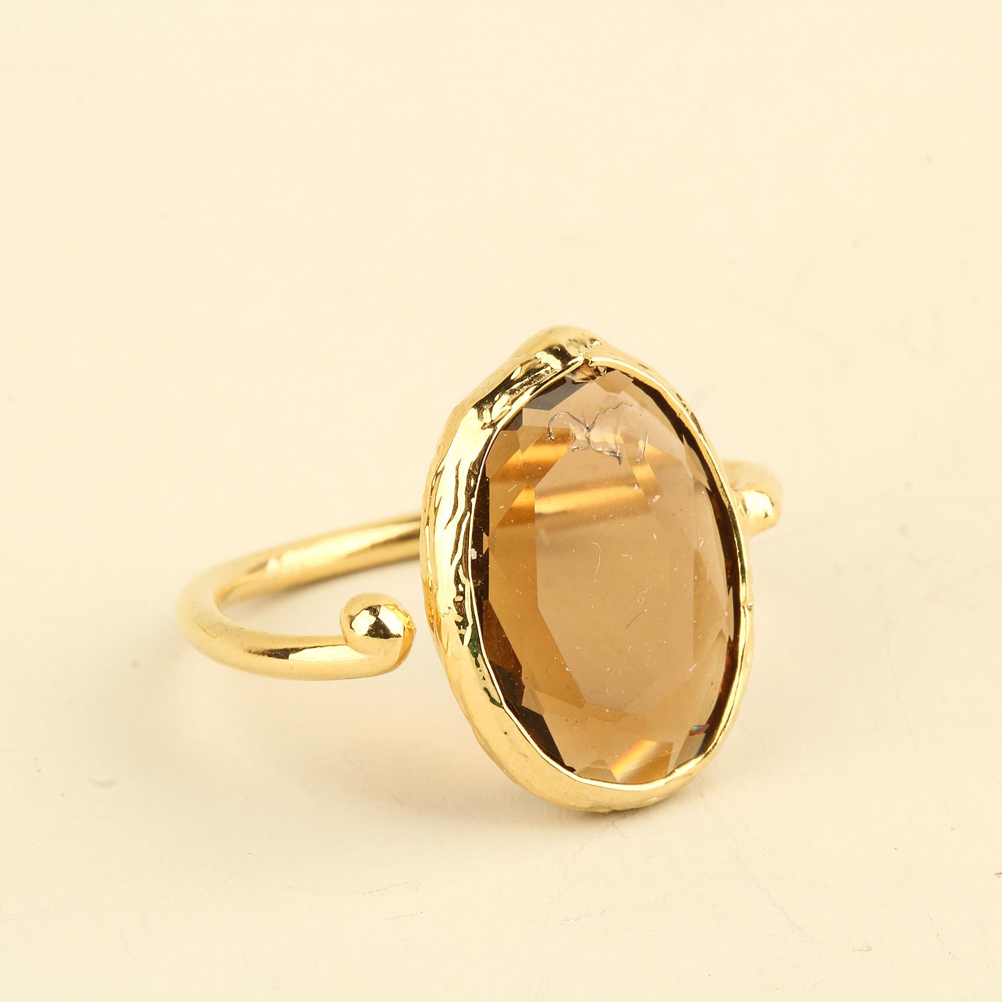 Oval Glass Mono Ring