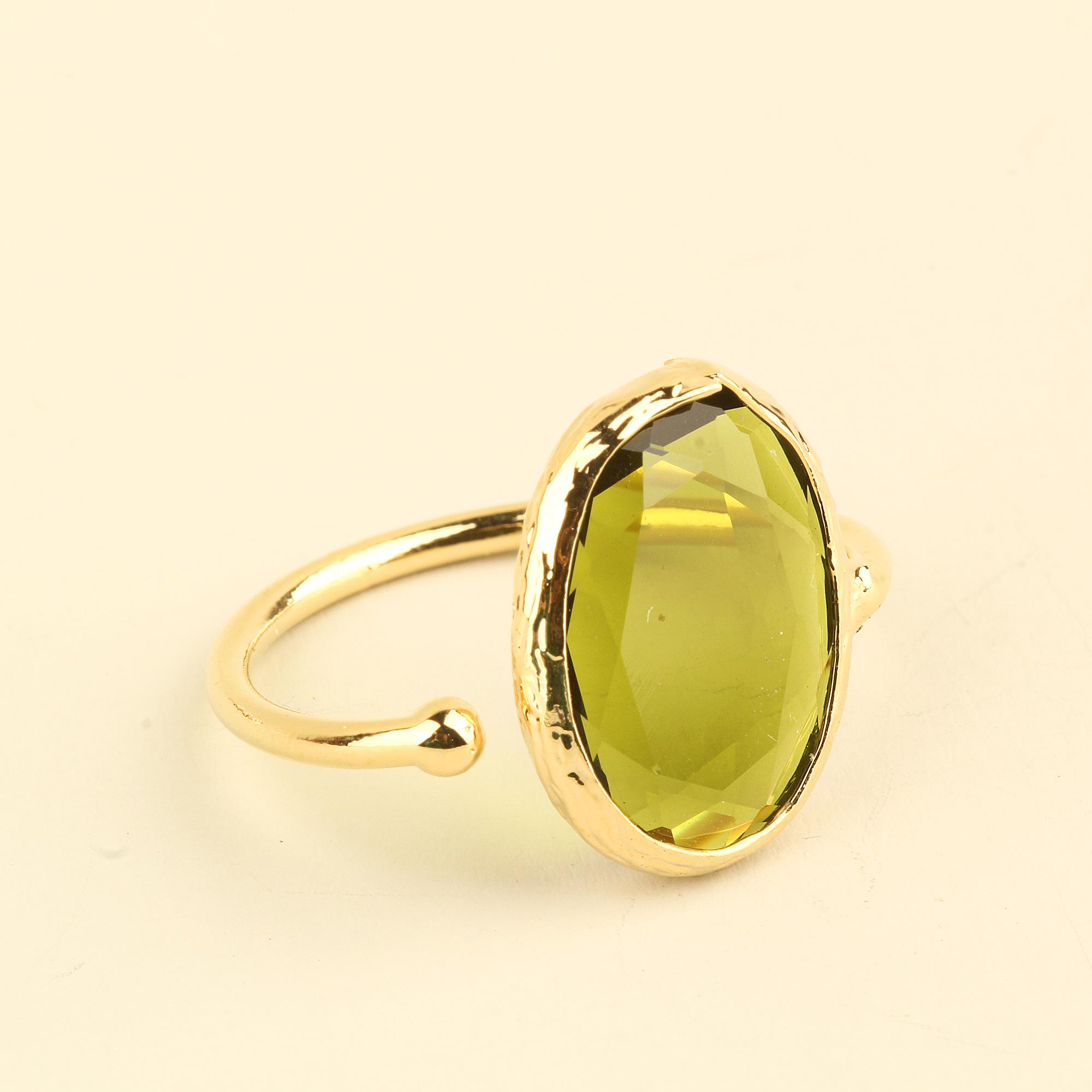 Oval Glass Mono Ring