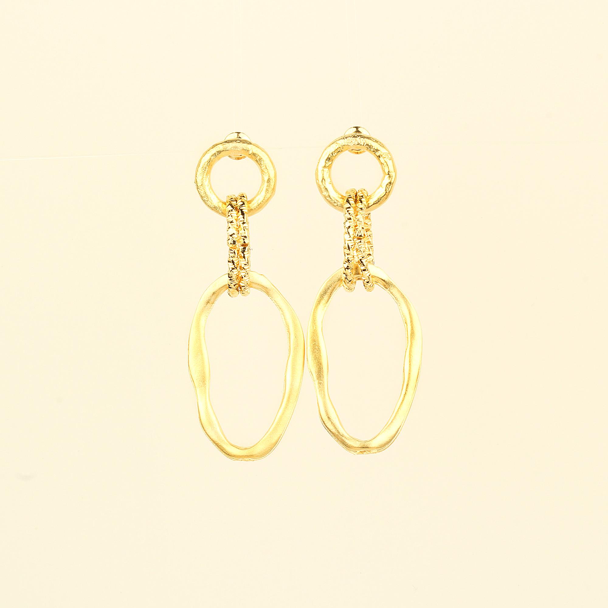 Oval Metal Earrings