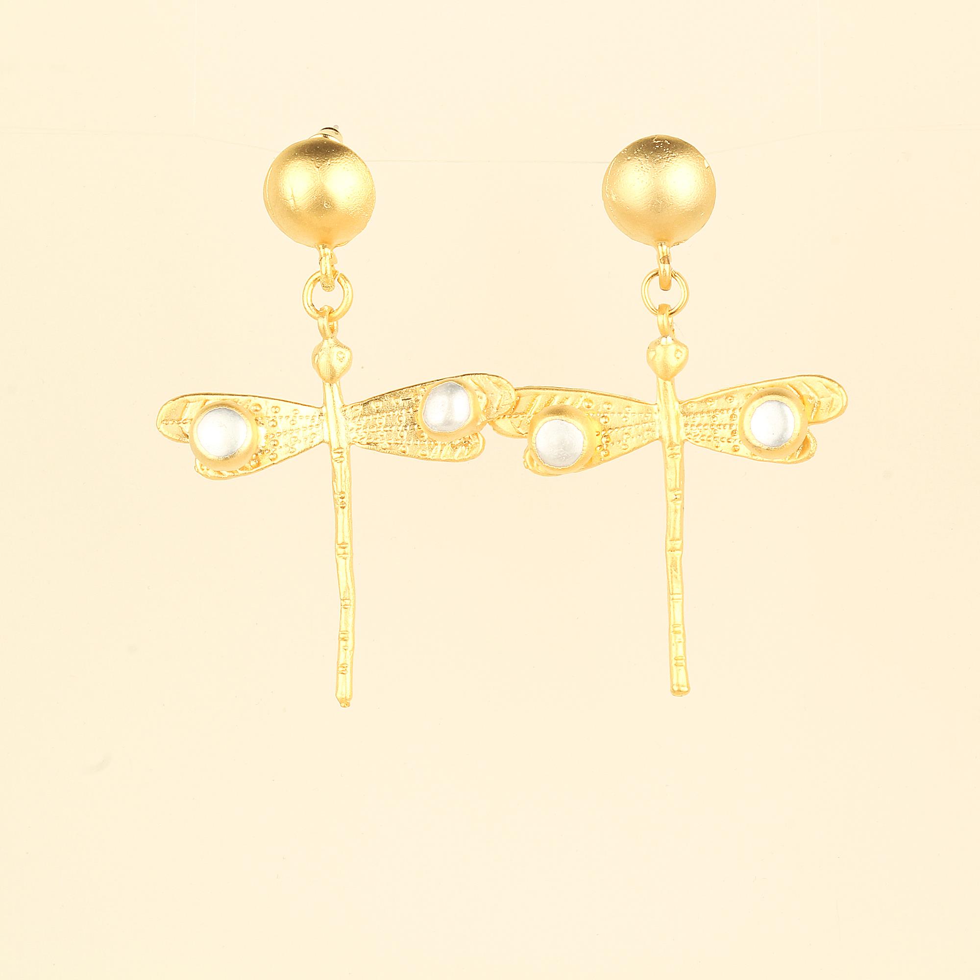 Pearl Dragonfly Earrings