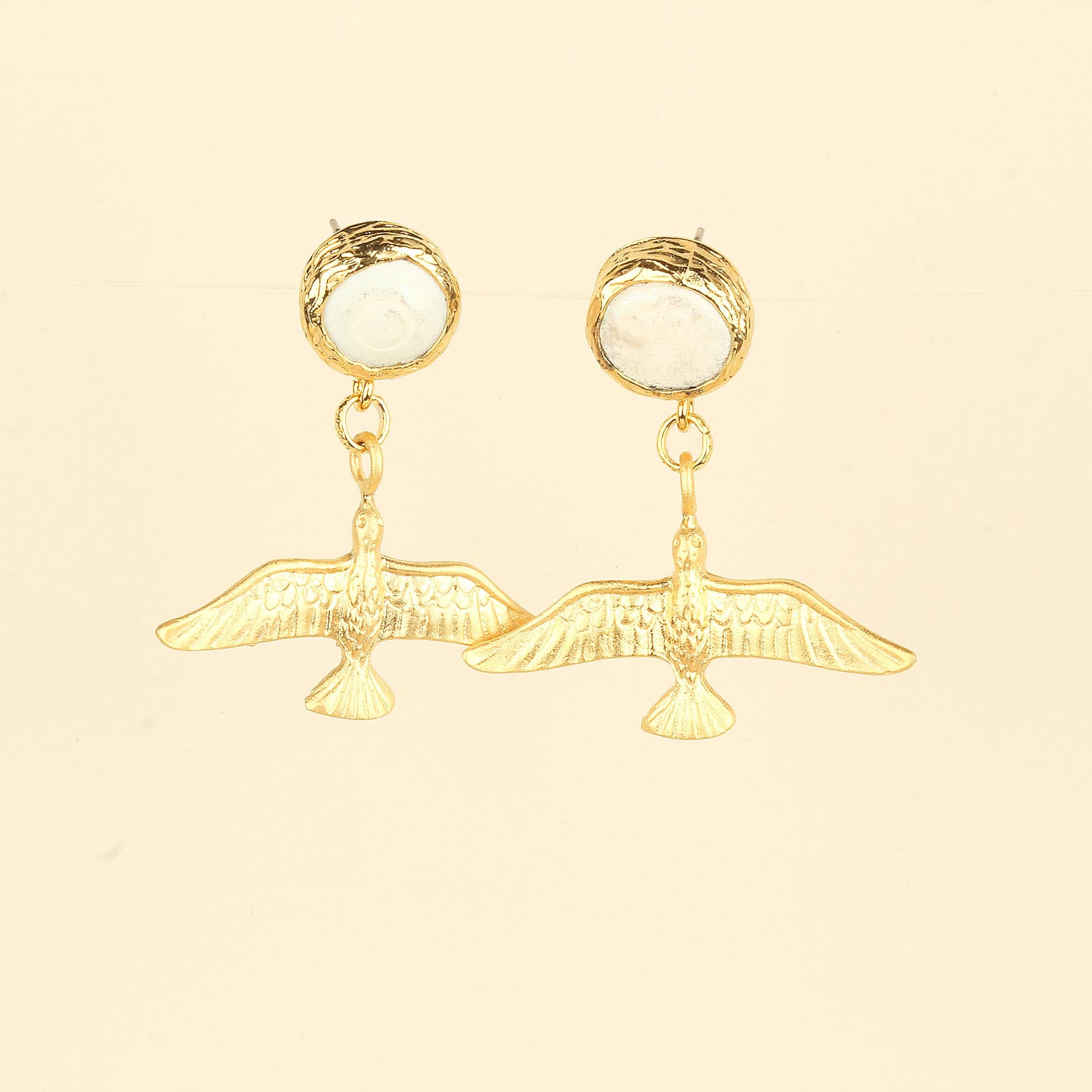 Pearl Eagle Earrings
