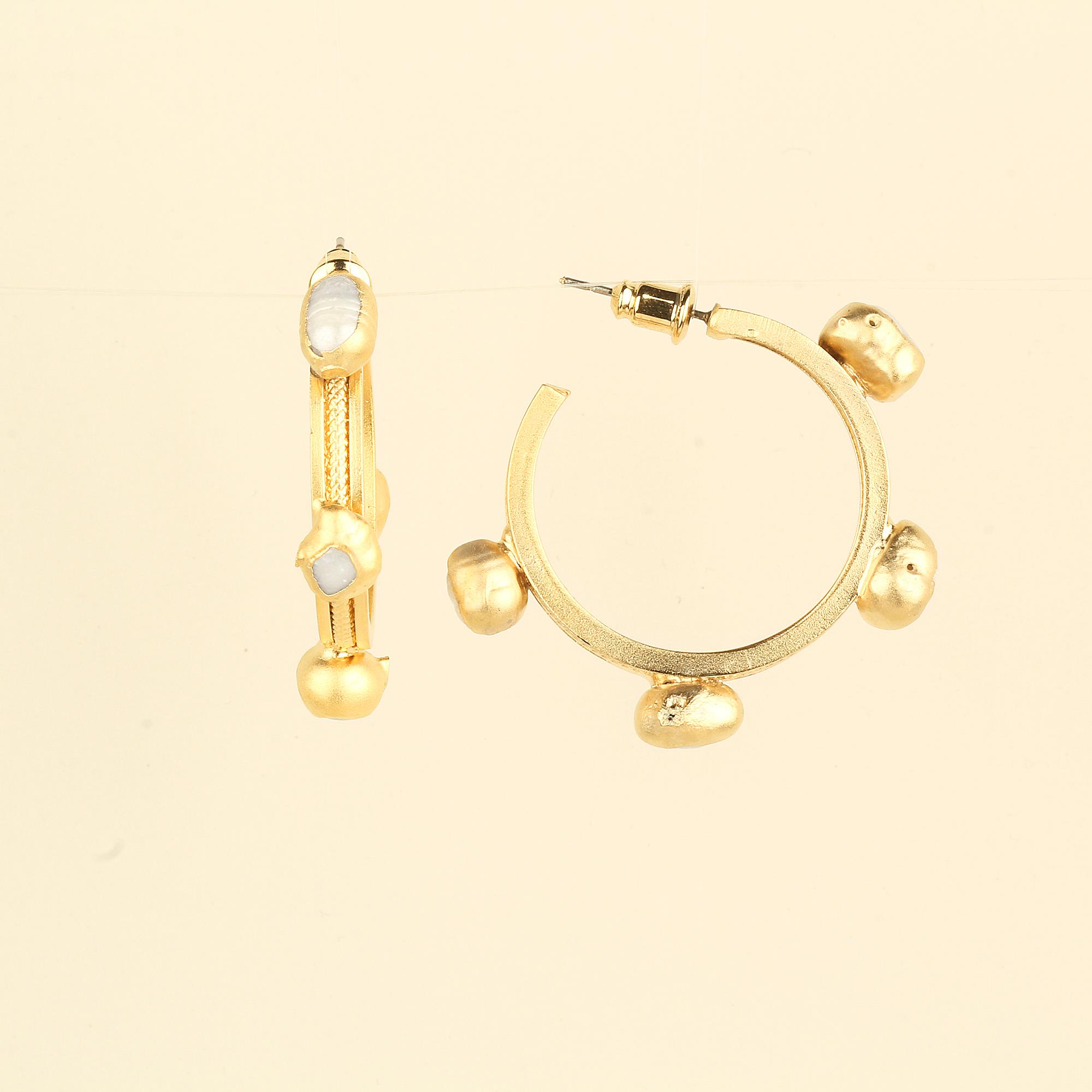 Pearl Hoop Earrings
