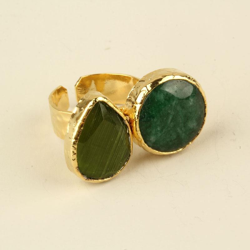 Purple Teardrop Cats Eye Duo Ring