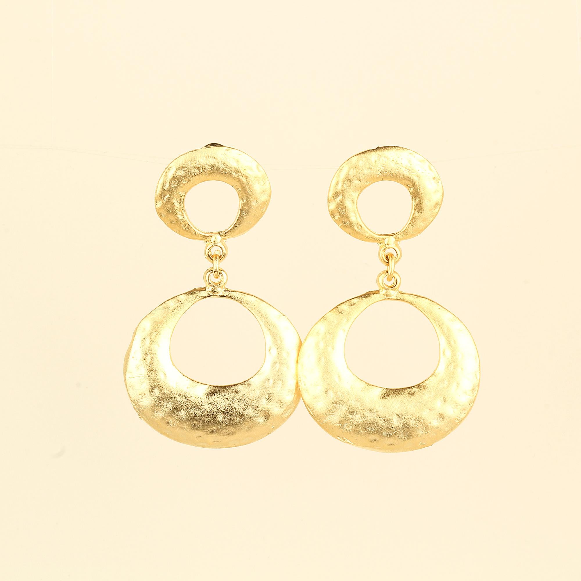 Round Dangle Stud Earrings