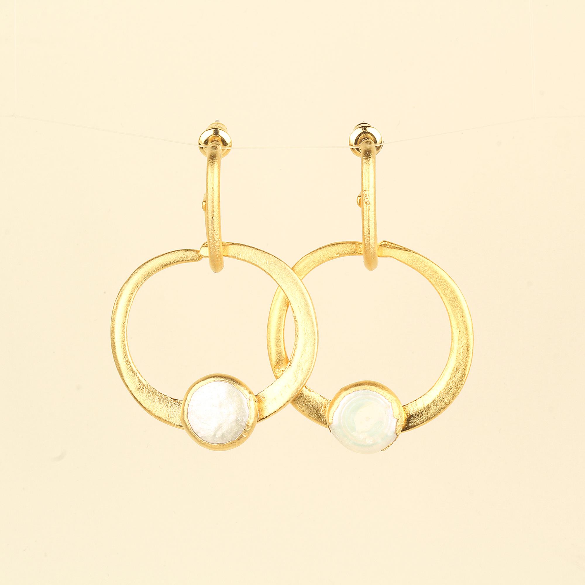 Round Pearl Earrings