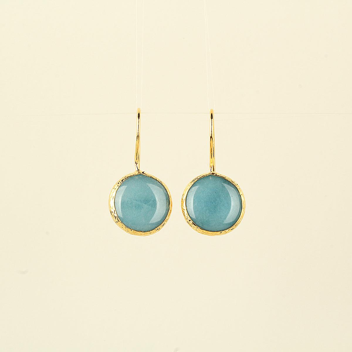 Soft Blue Natural Stone Hook Earring