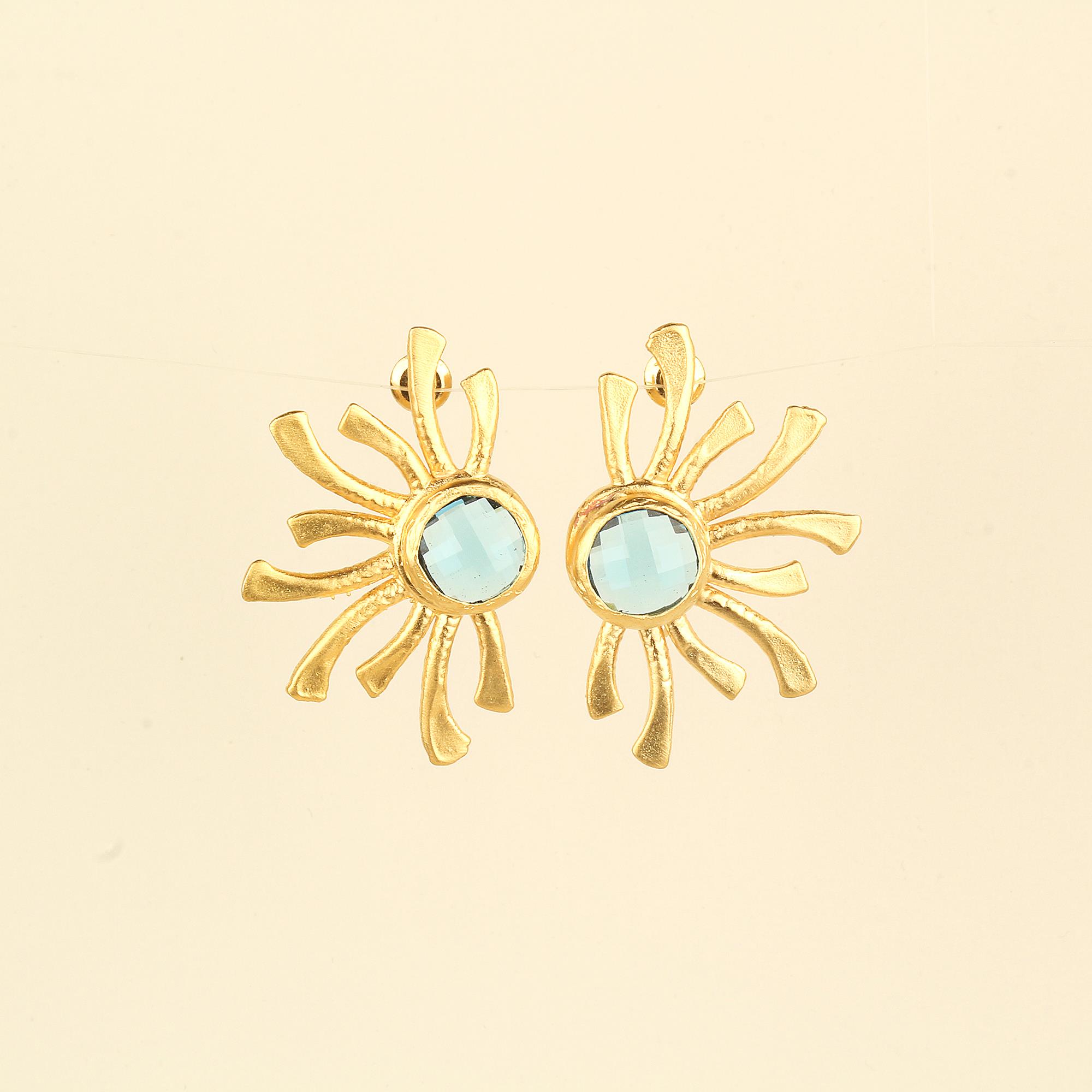 Sunray Blue Glass Earrings