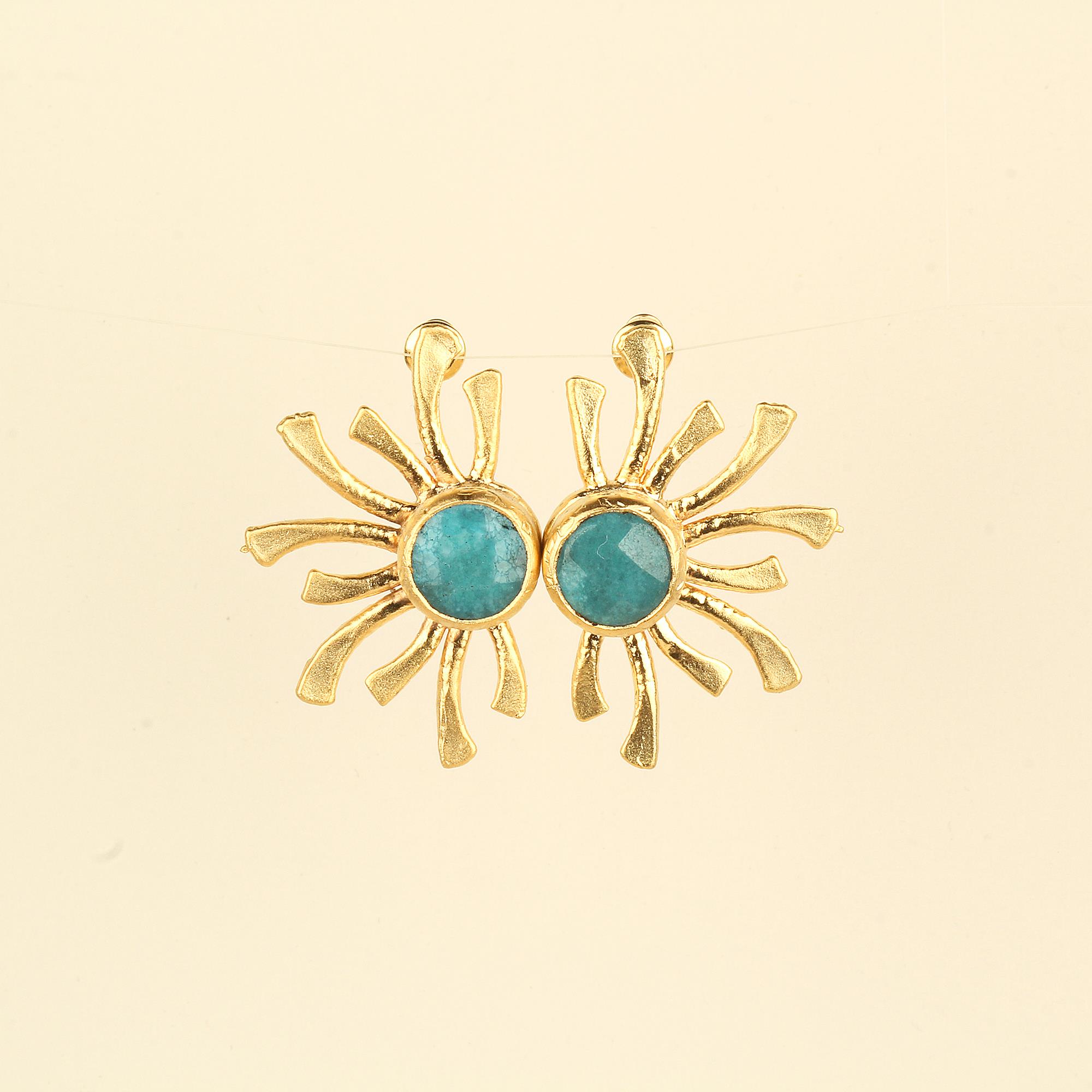 Sunray Blue Natural Stone Earrings