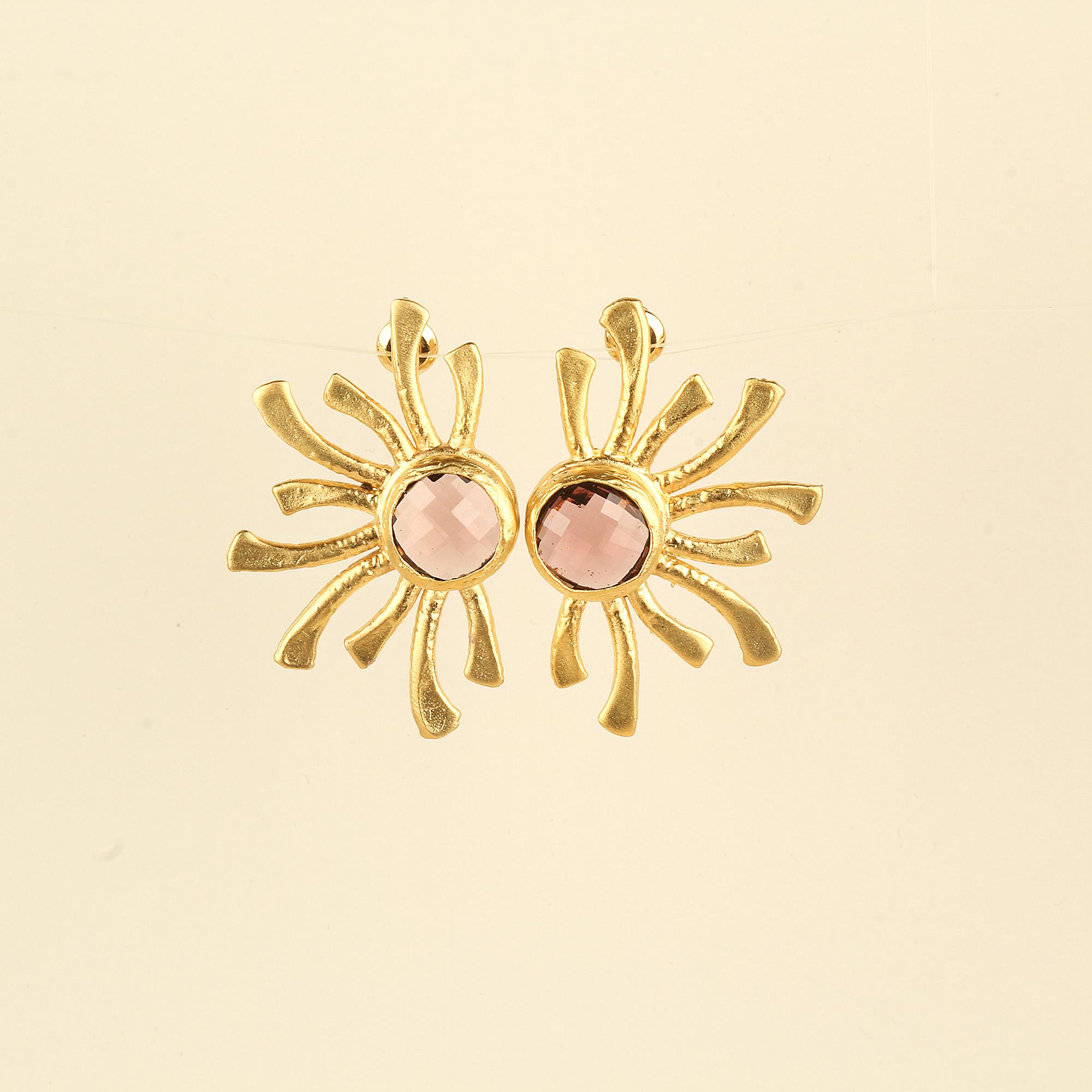 Sunray Pink Glass Earrings