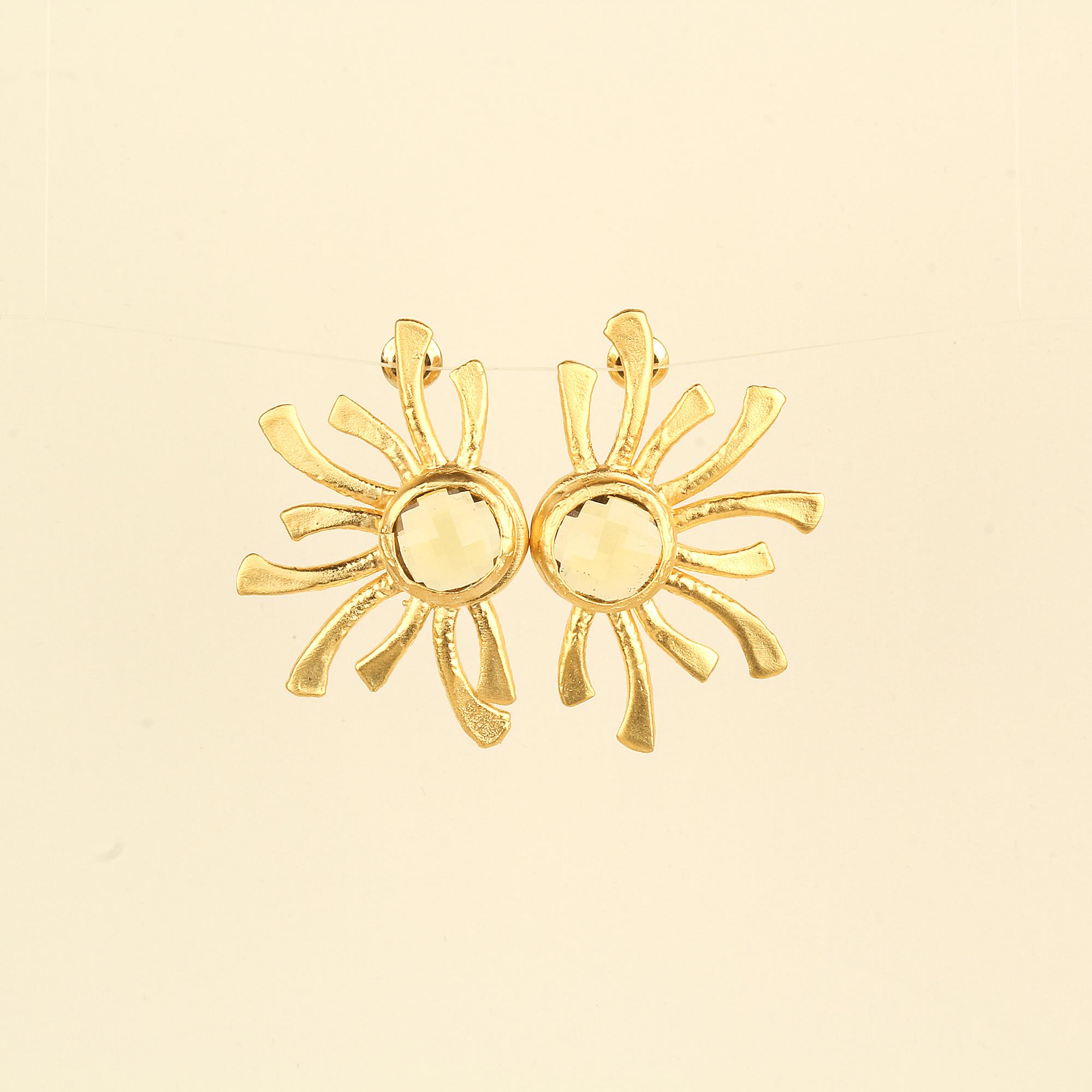 Sunray Yellow Glass Earrings