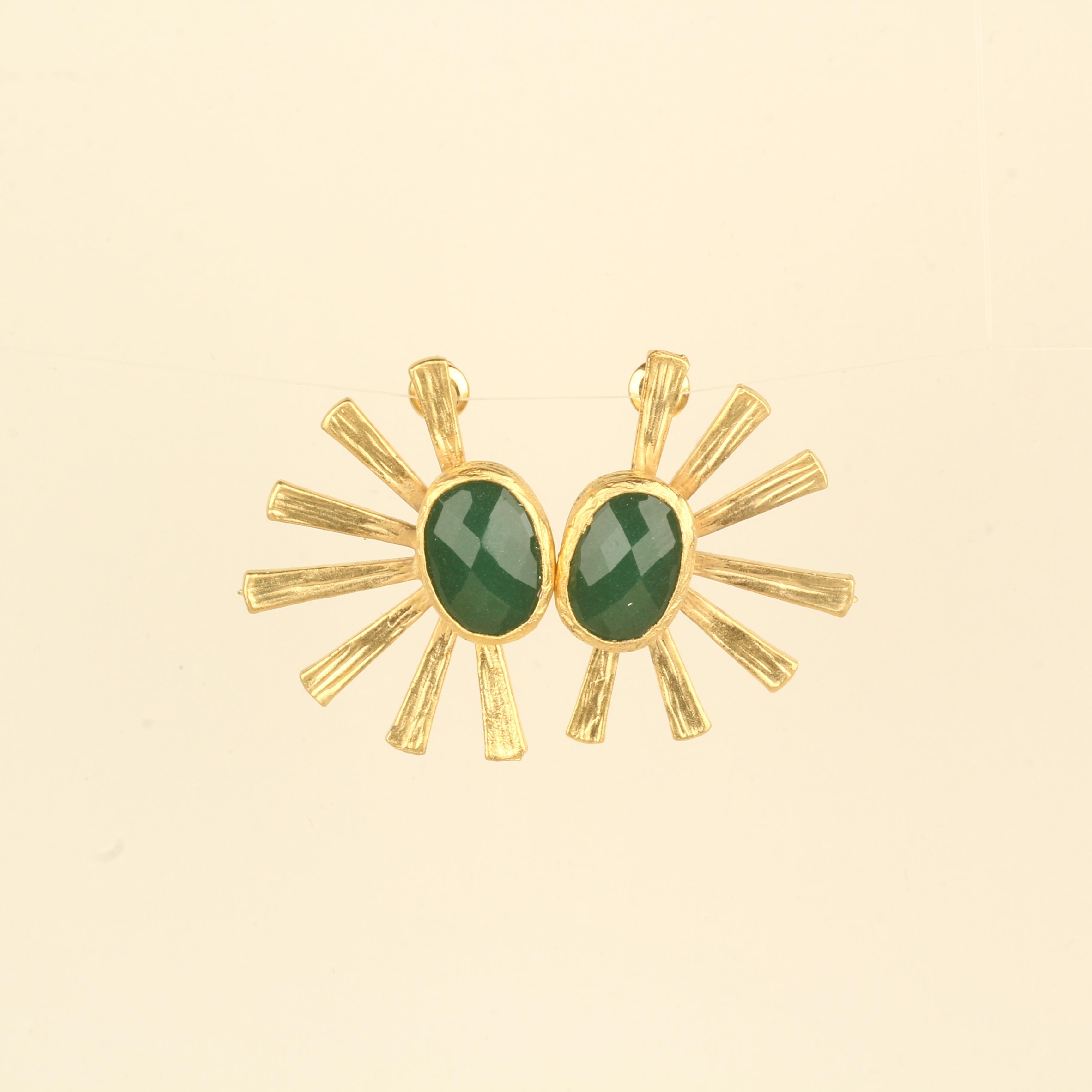 Sunrise Green Glass  Earrings