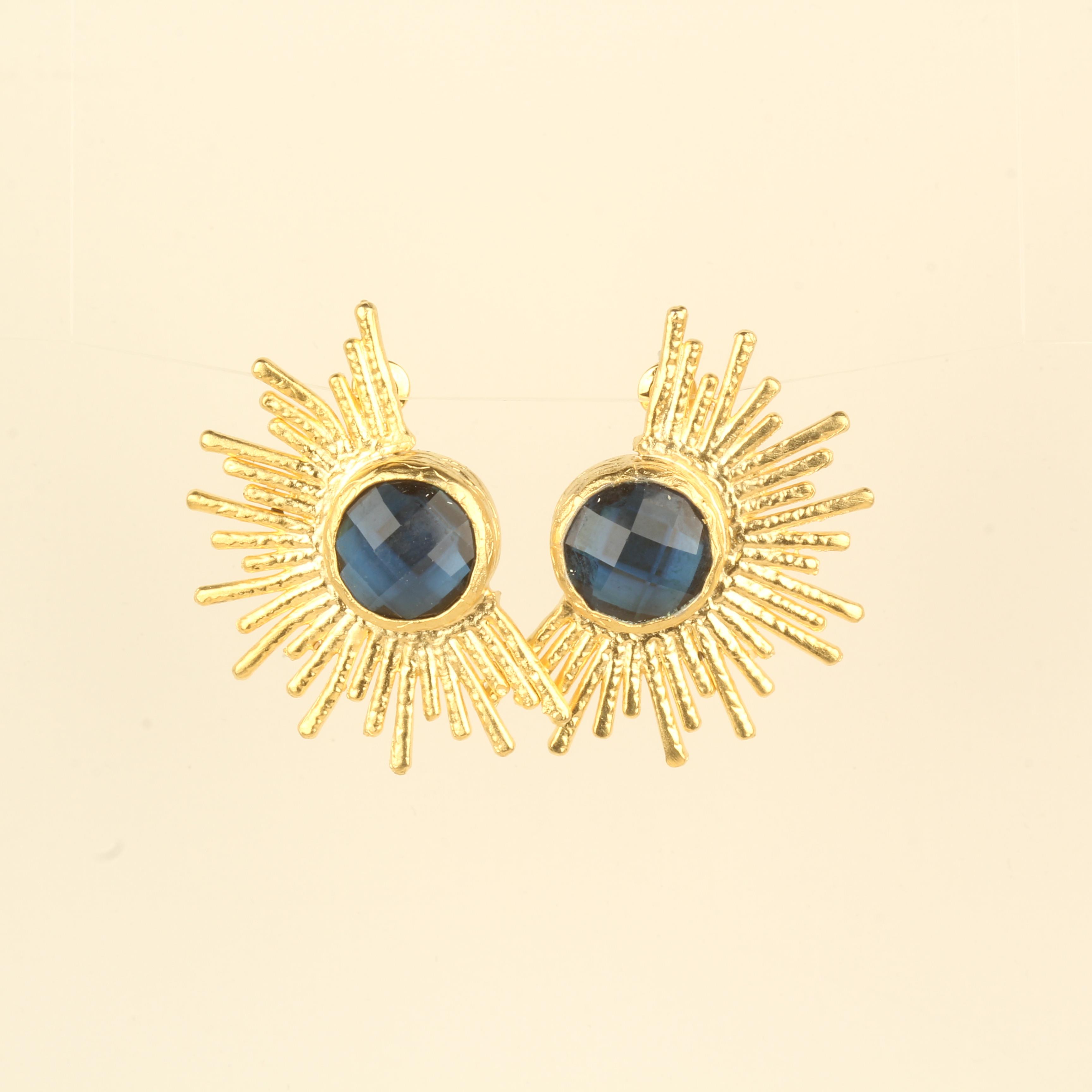Sunshine Blue Glass  Earrings