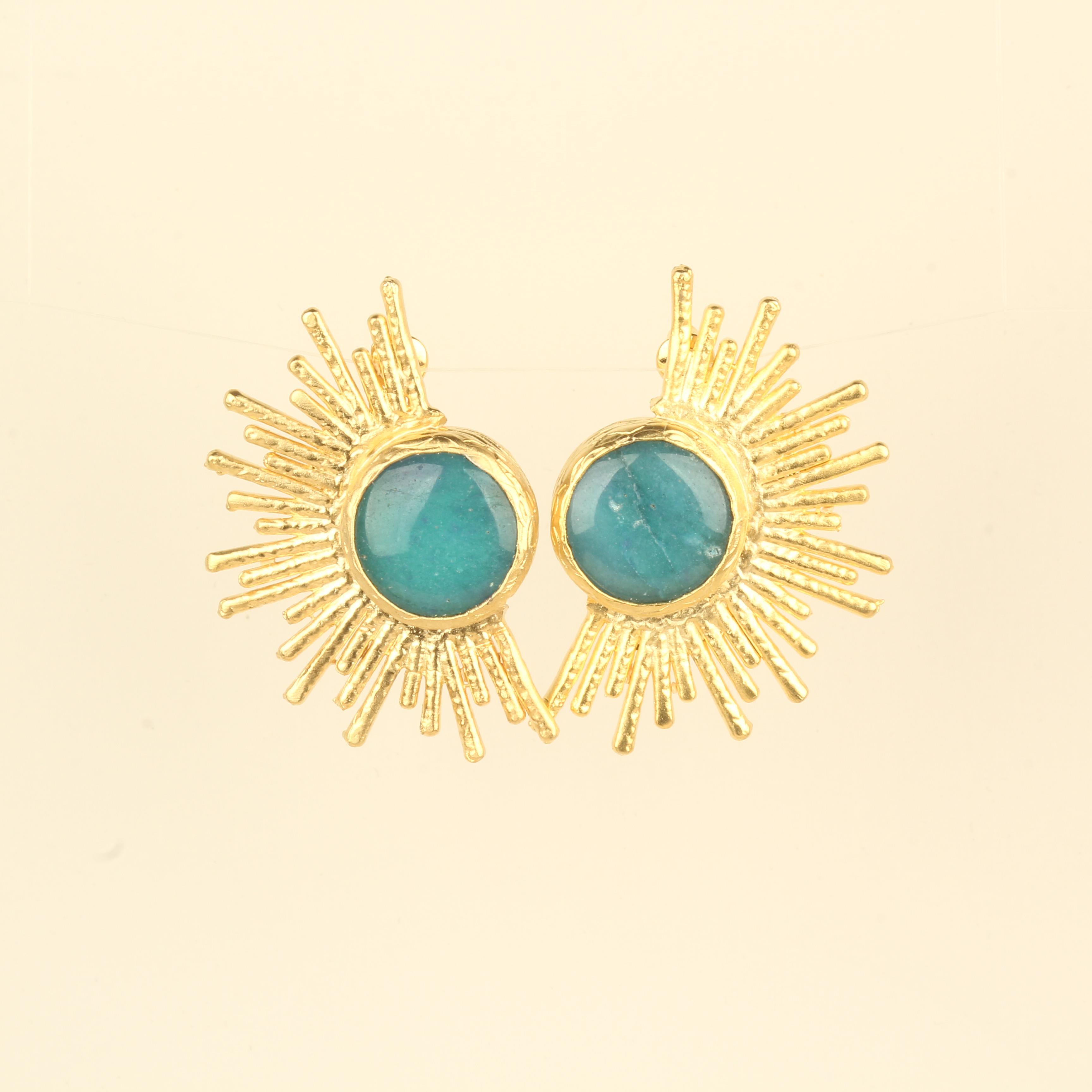 Sunshine Blue Natural Stone Earrings
