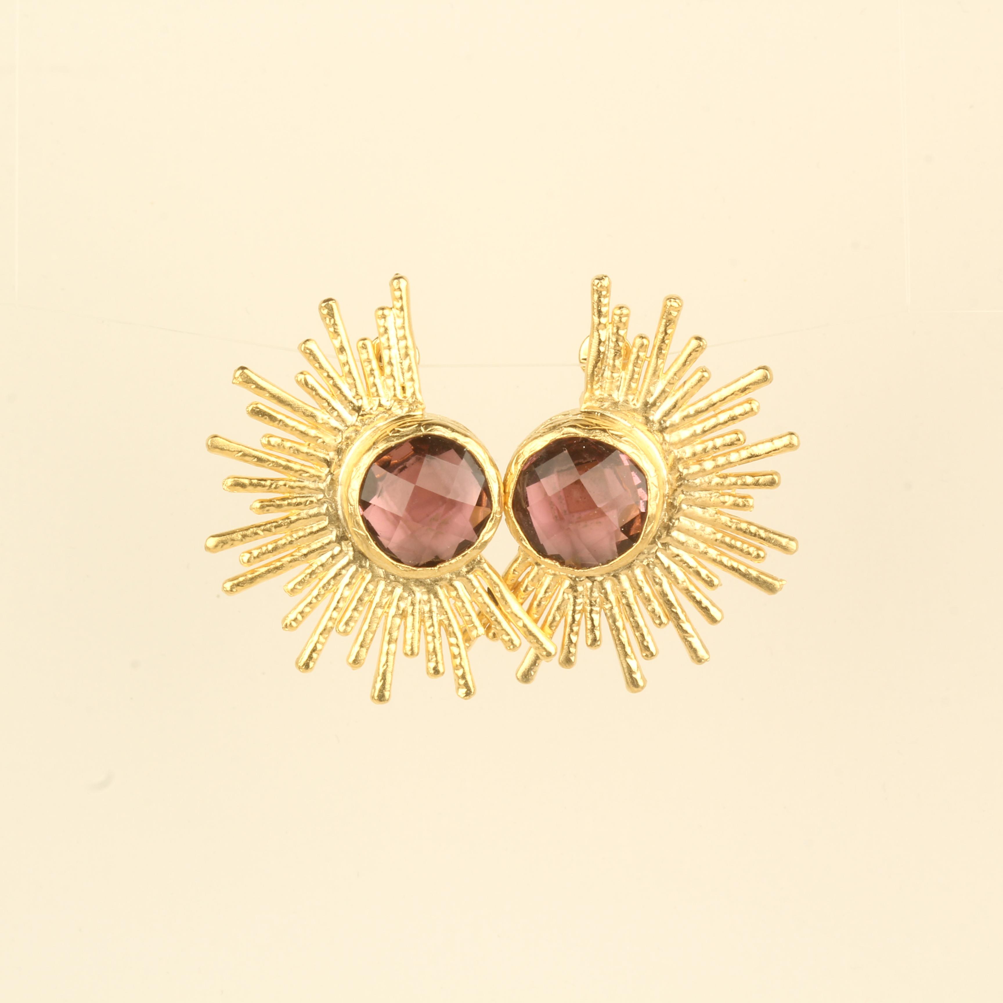 Sunshine Pink Glass Earrings